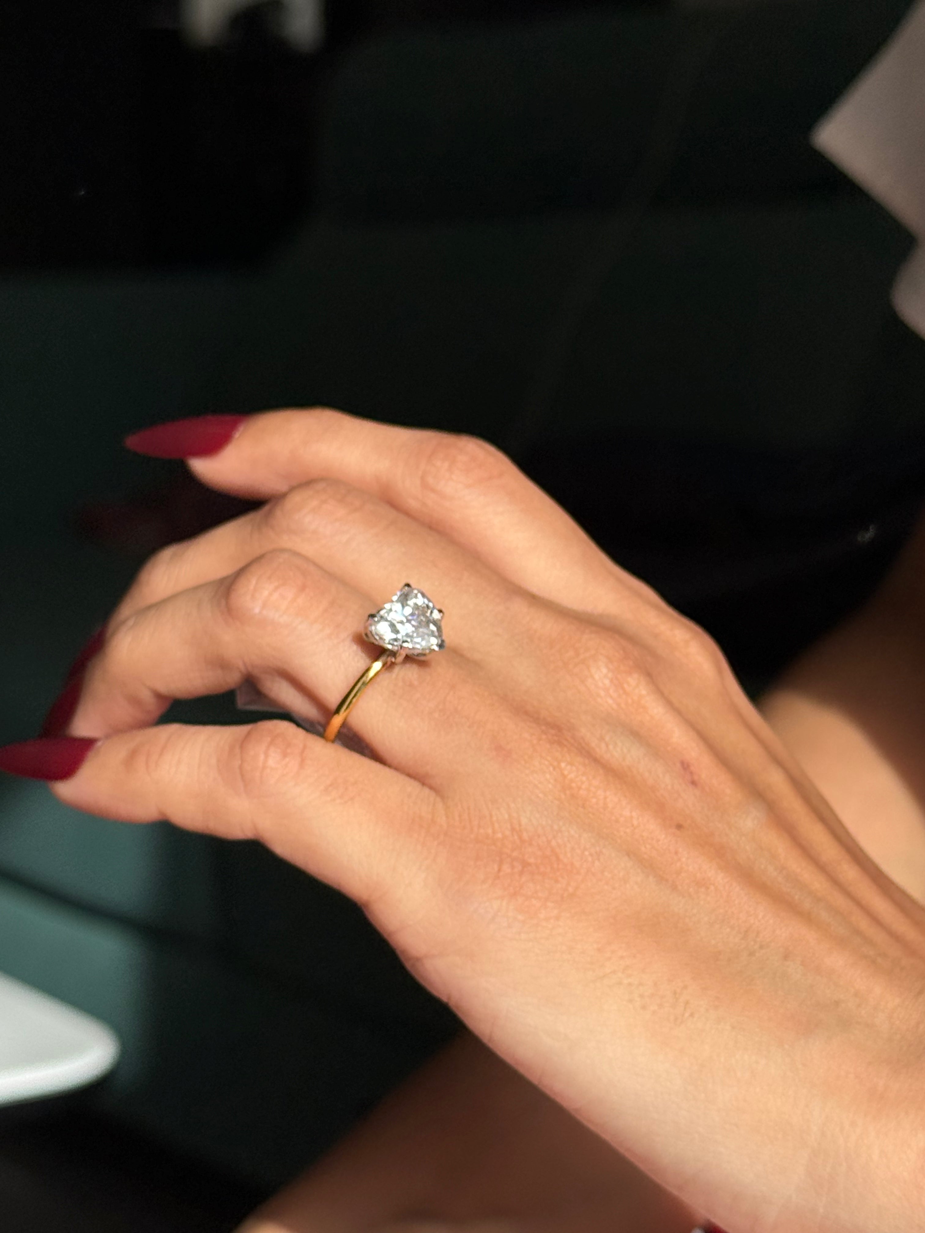 Heart solitaire 2 tone ring
