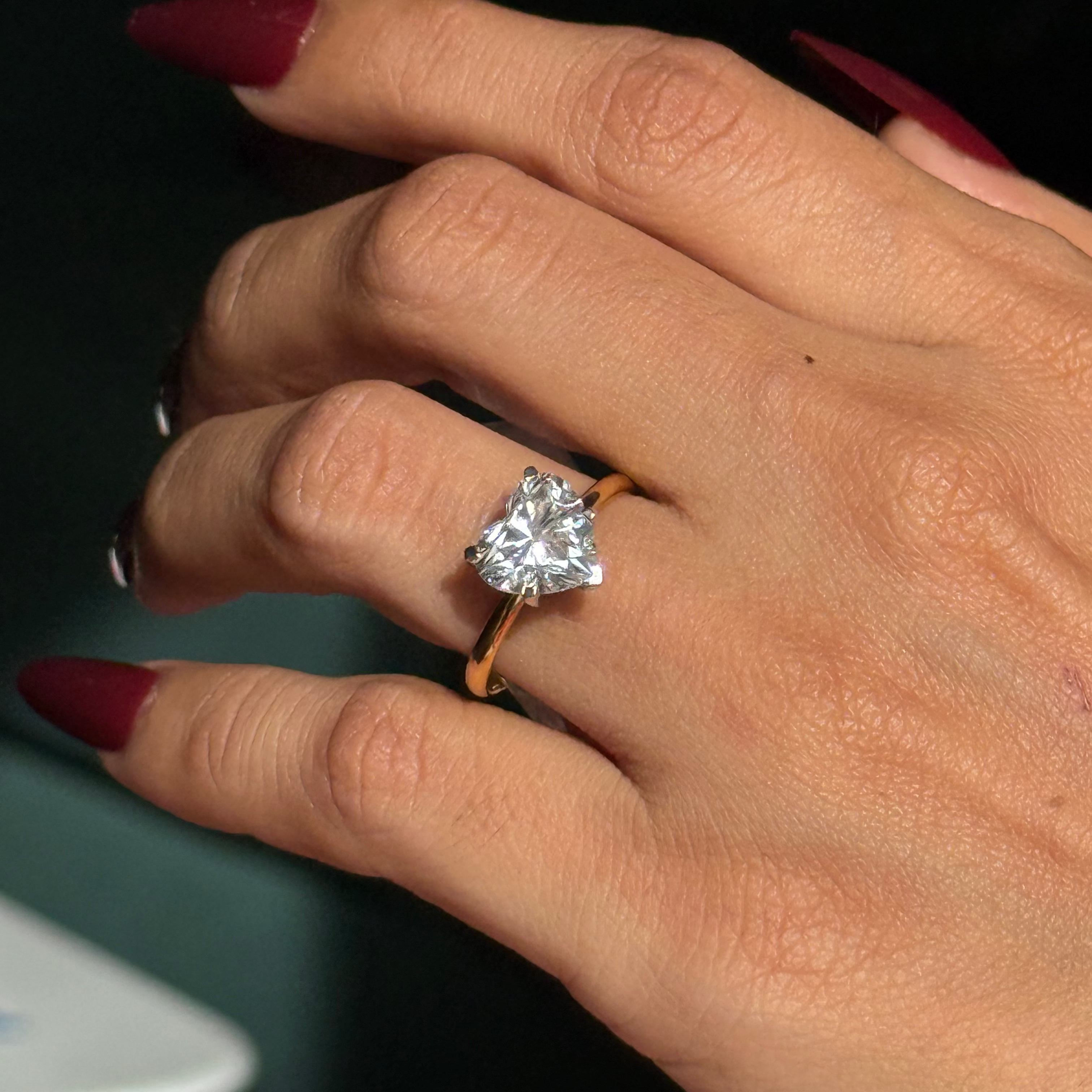 Heart solitaire 2 tone ring