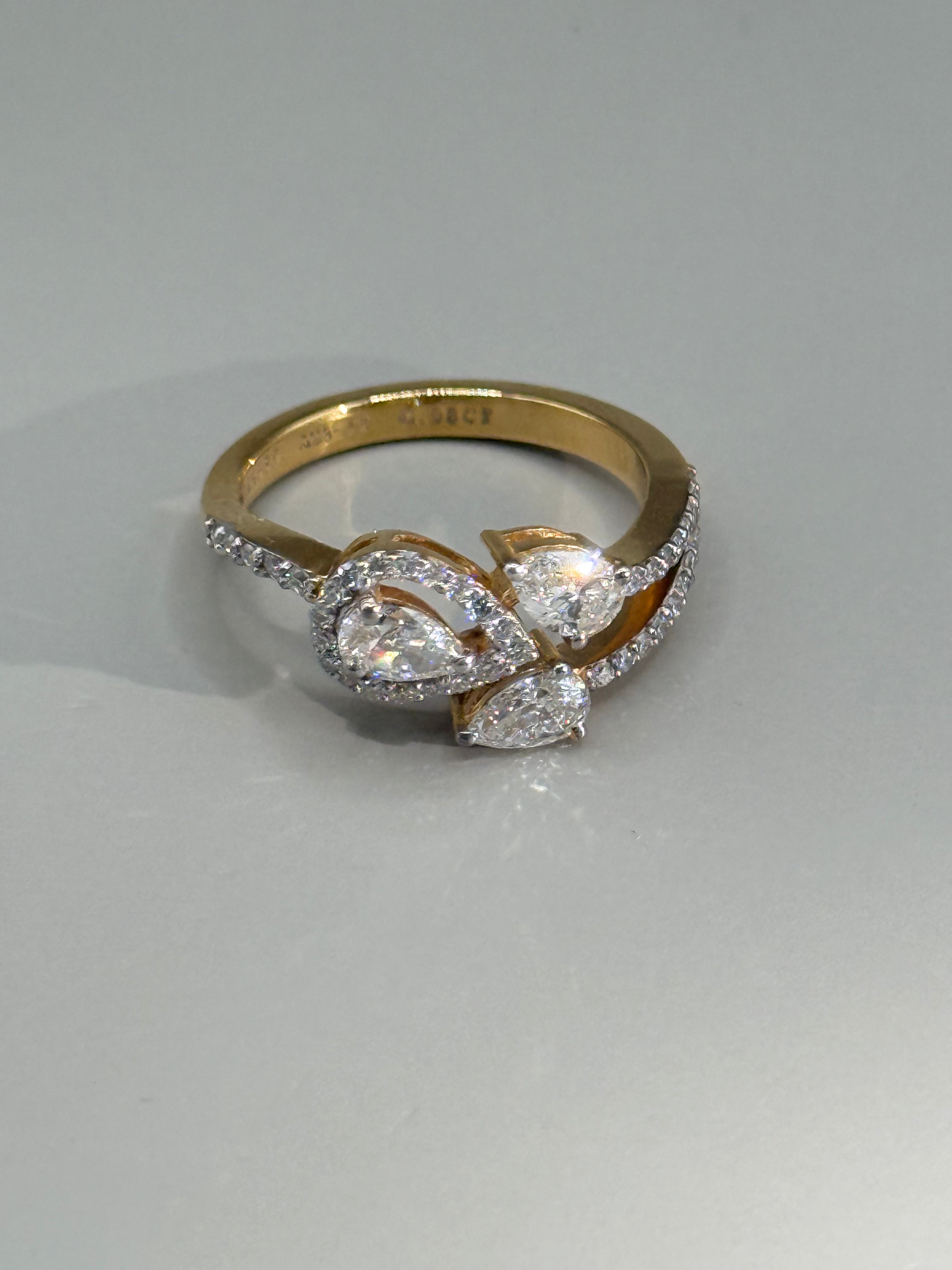 3 Pear Leaf Ring