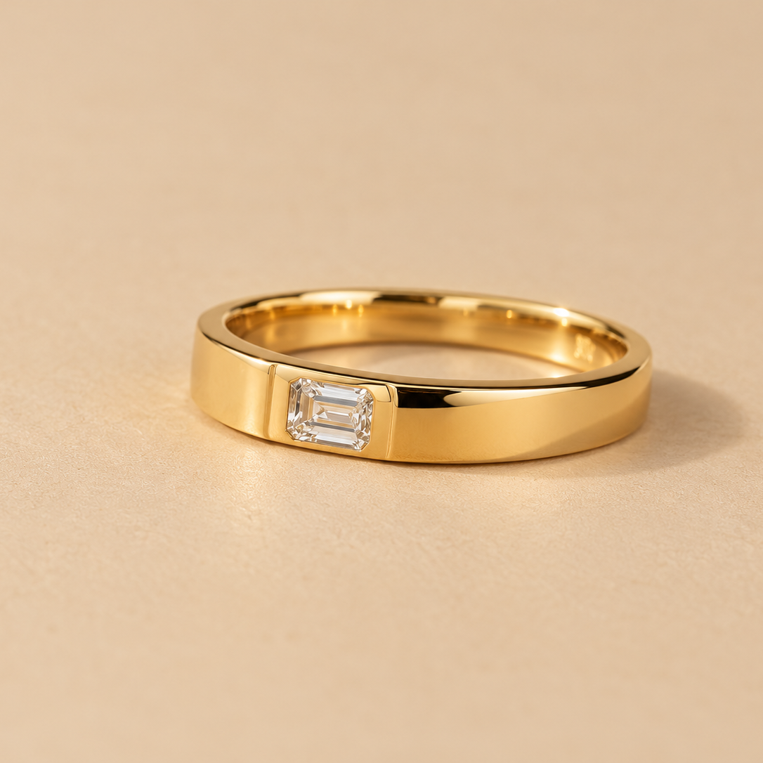 Minimalist Emerald Cut Diamond Ring