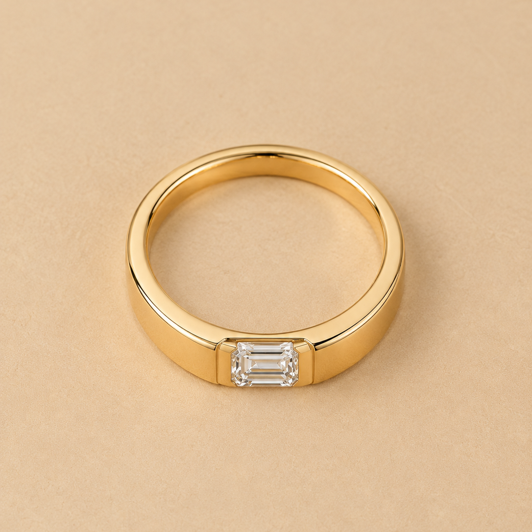 Minimalist Emerald Cut Diamond Ring