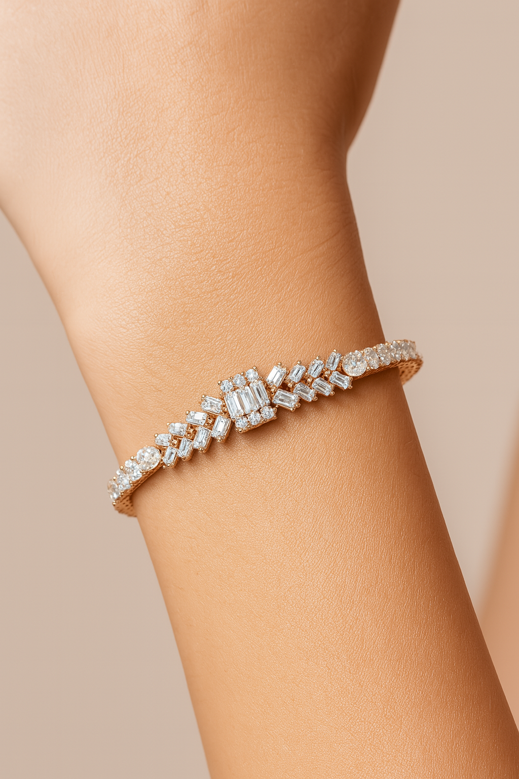 Baguette And Round Diamond Bracelet