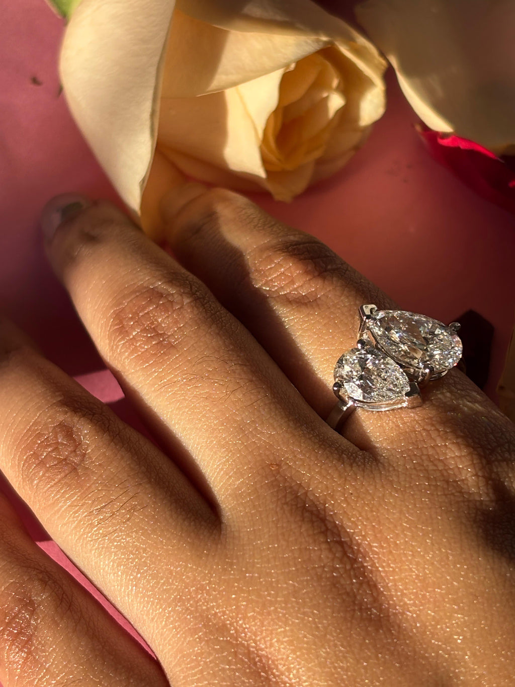 Toi et moi pear cut Ring