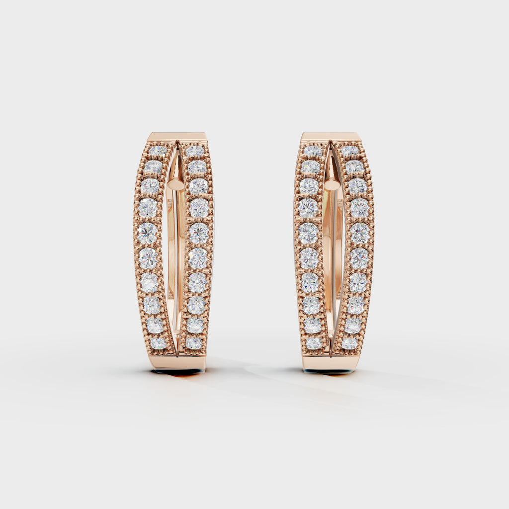 Two Line hoop Men's Earrings