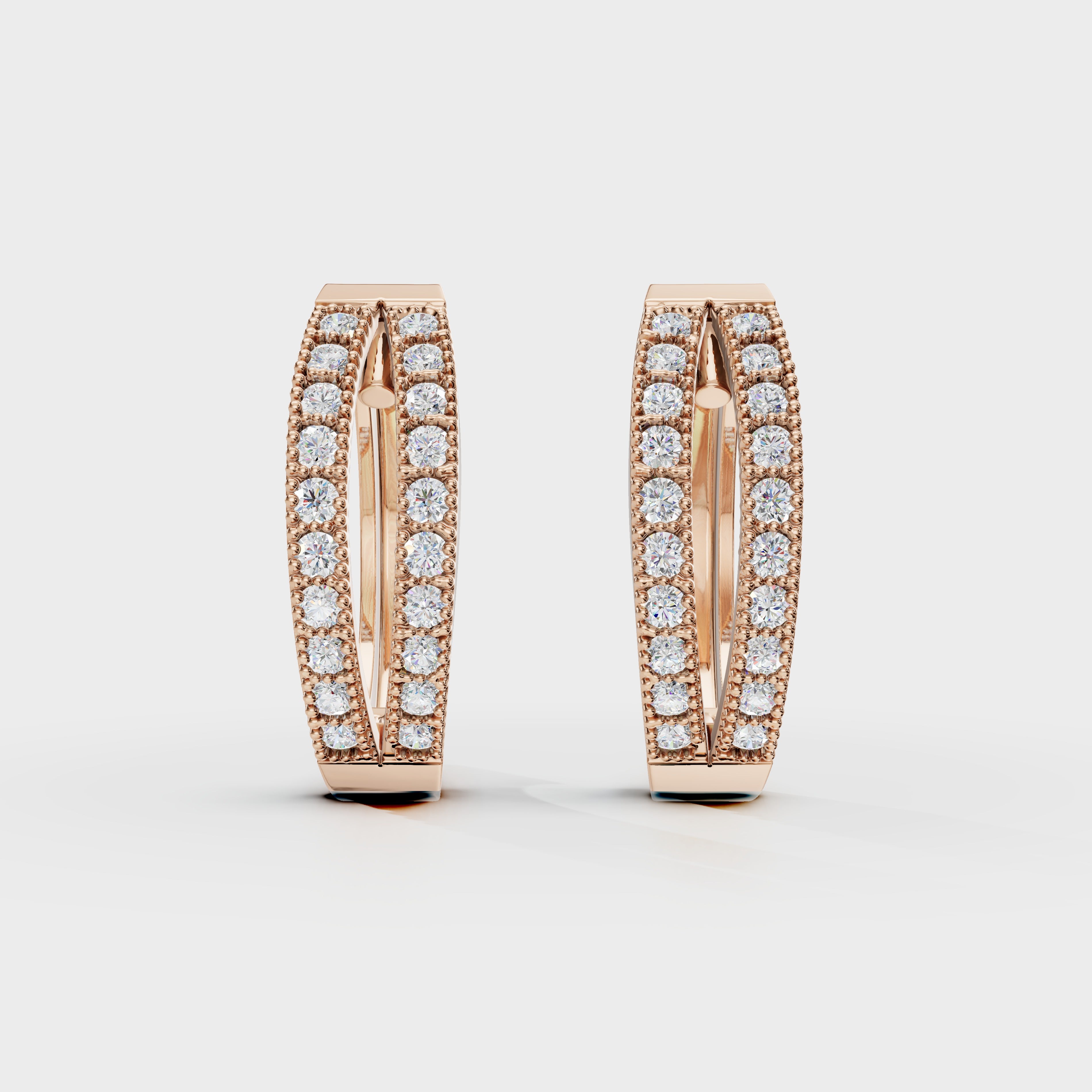 Two Line hoop Men's Earrings