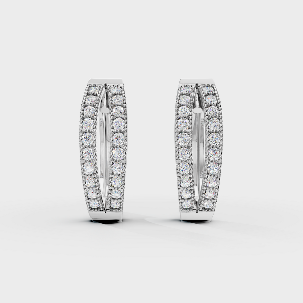 Two Line hoop Men's Earrings