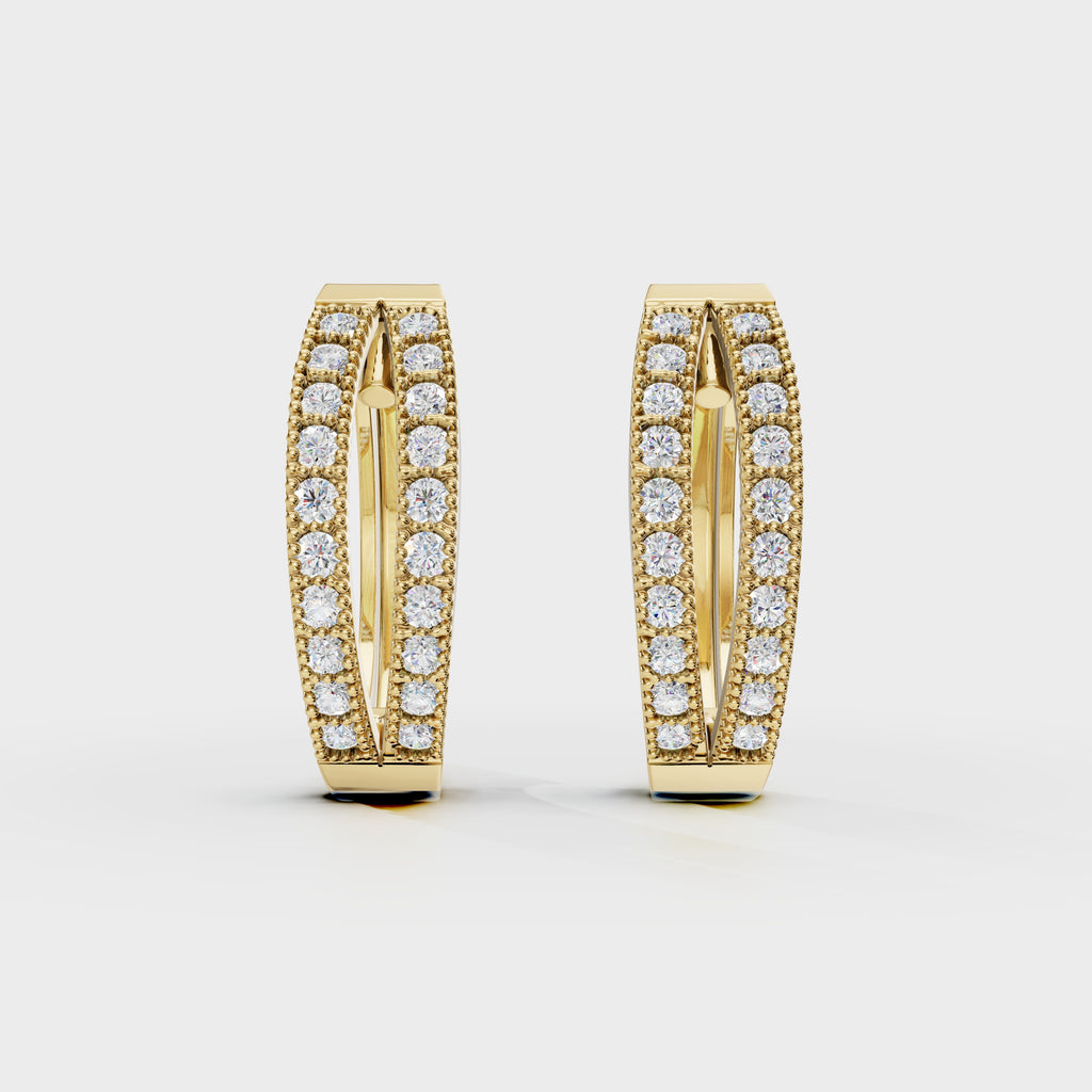 Two Line hoop Men Earrings