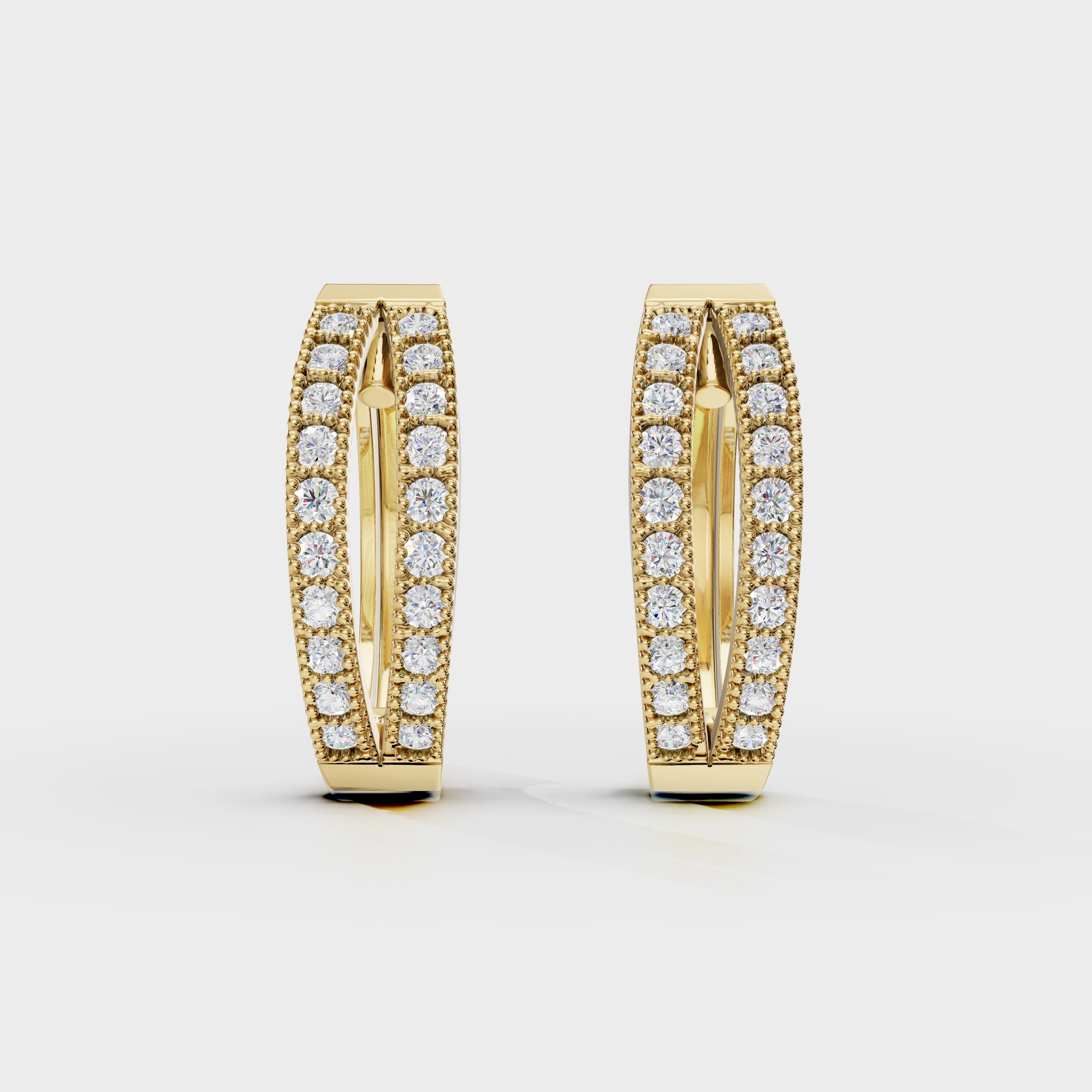 Two Line hoop Men's Earrings