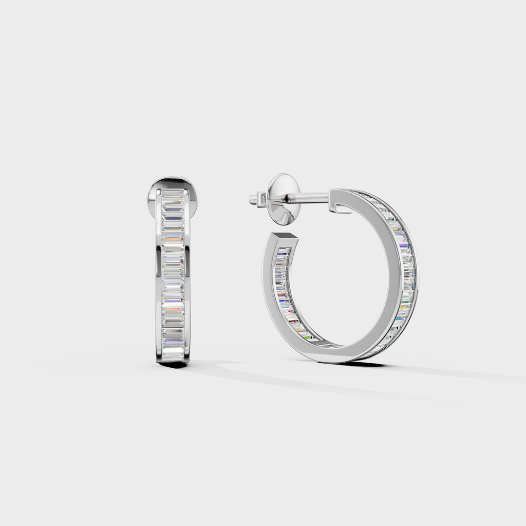 Baguette Hoops Men's Earring