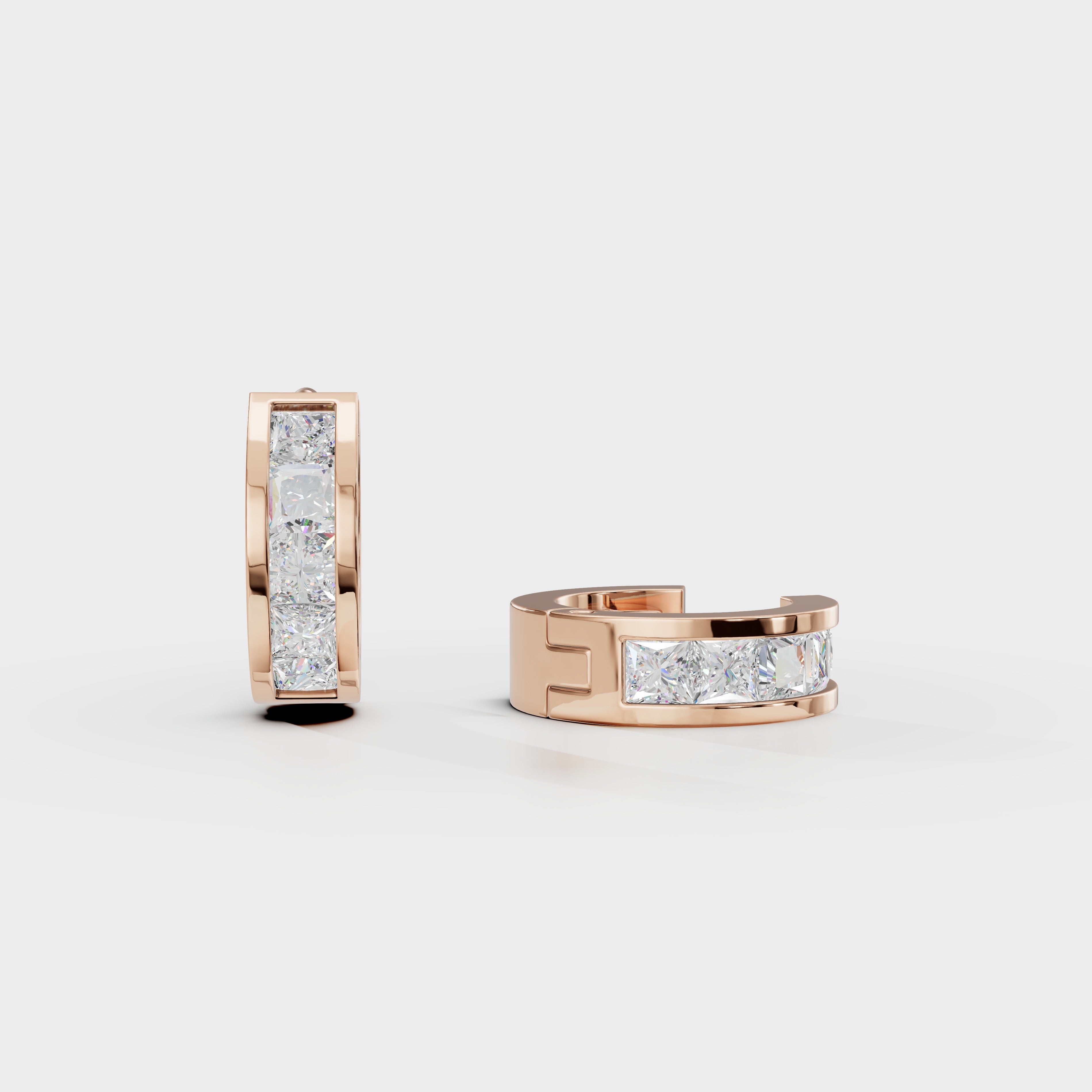 Princess Cuts Hoop Mens Earring
