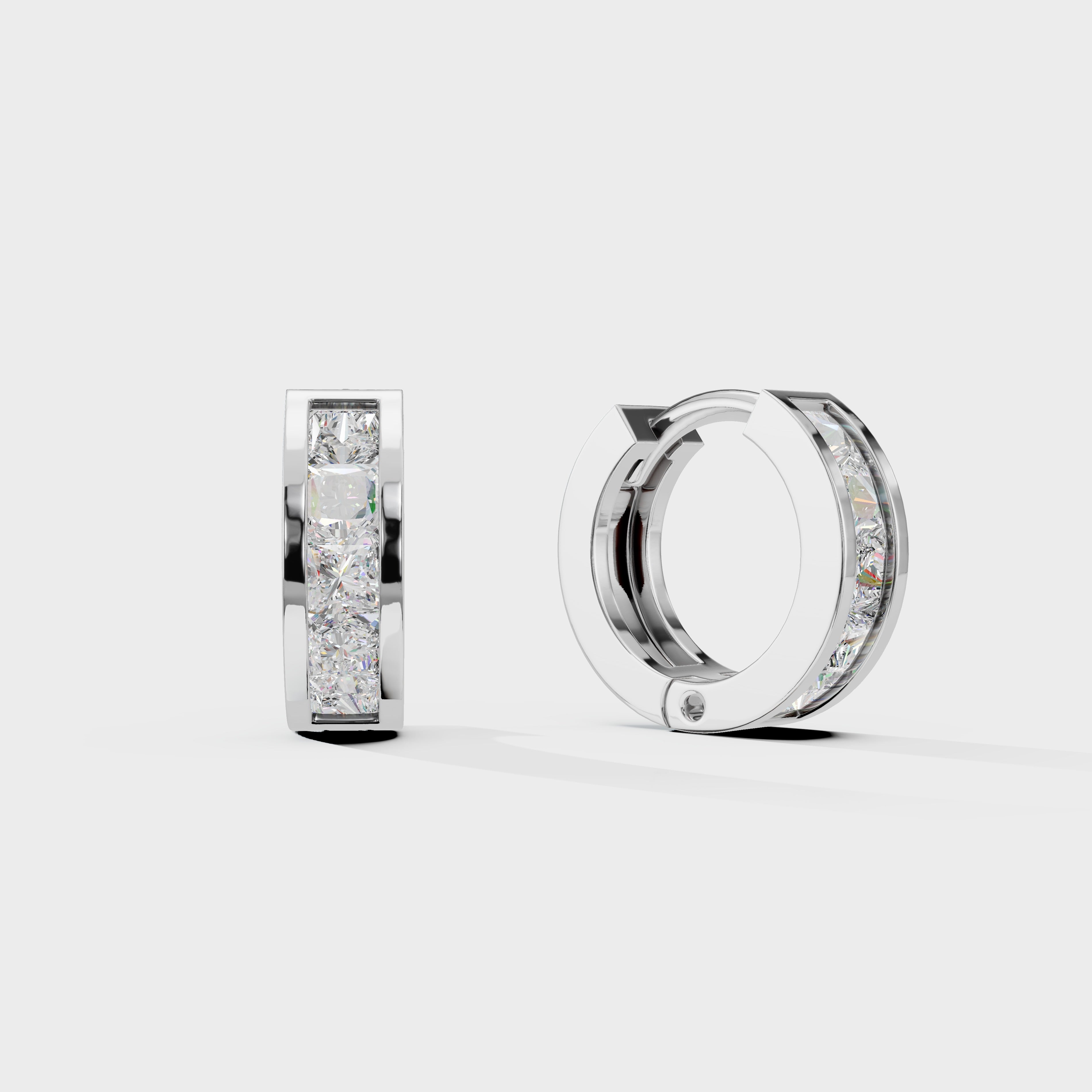 Princess Cuts Hoop Mens Earring