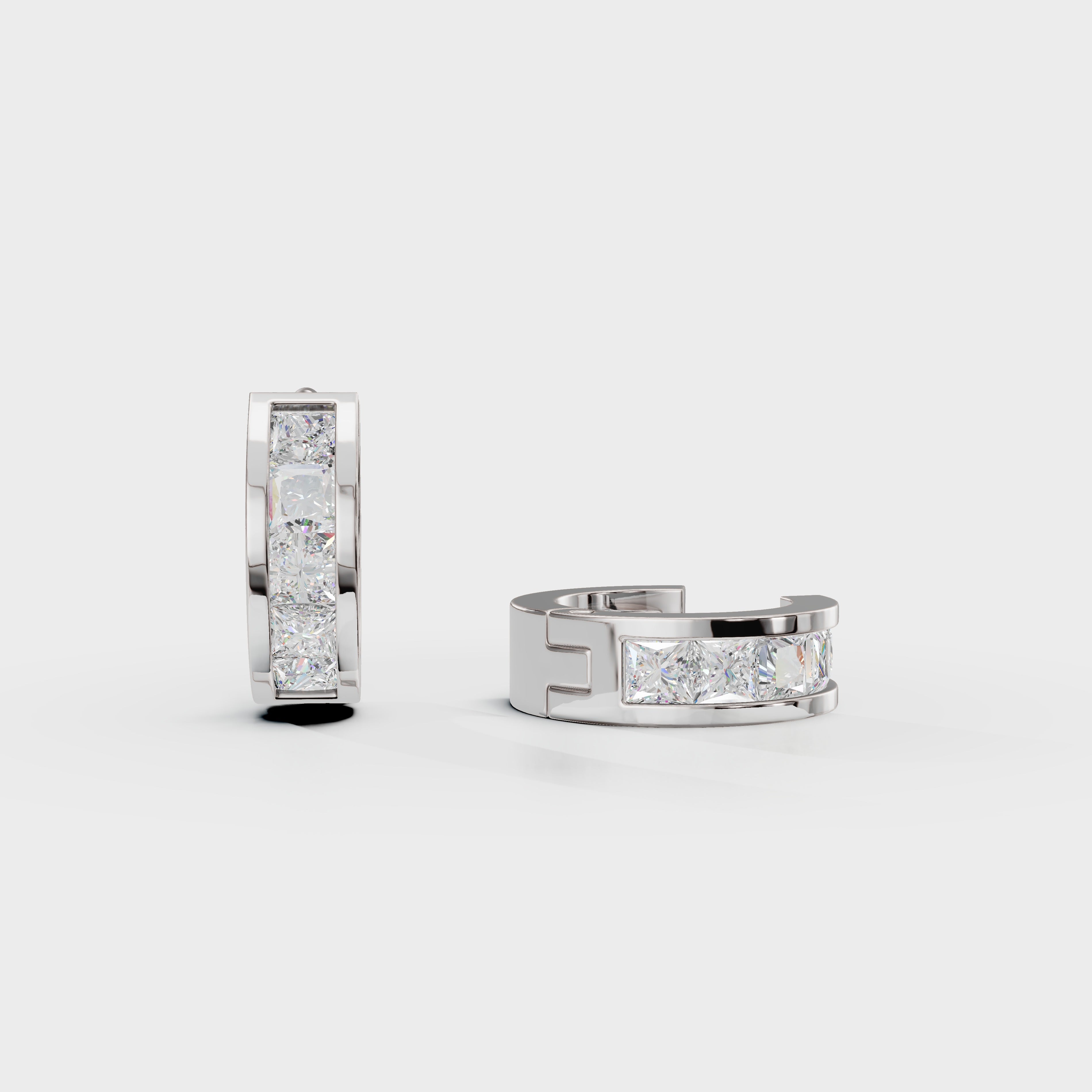Princess Cuts Hoop Mens Earring