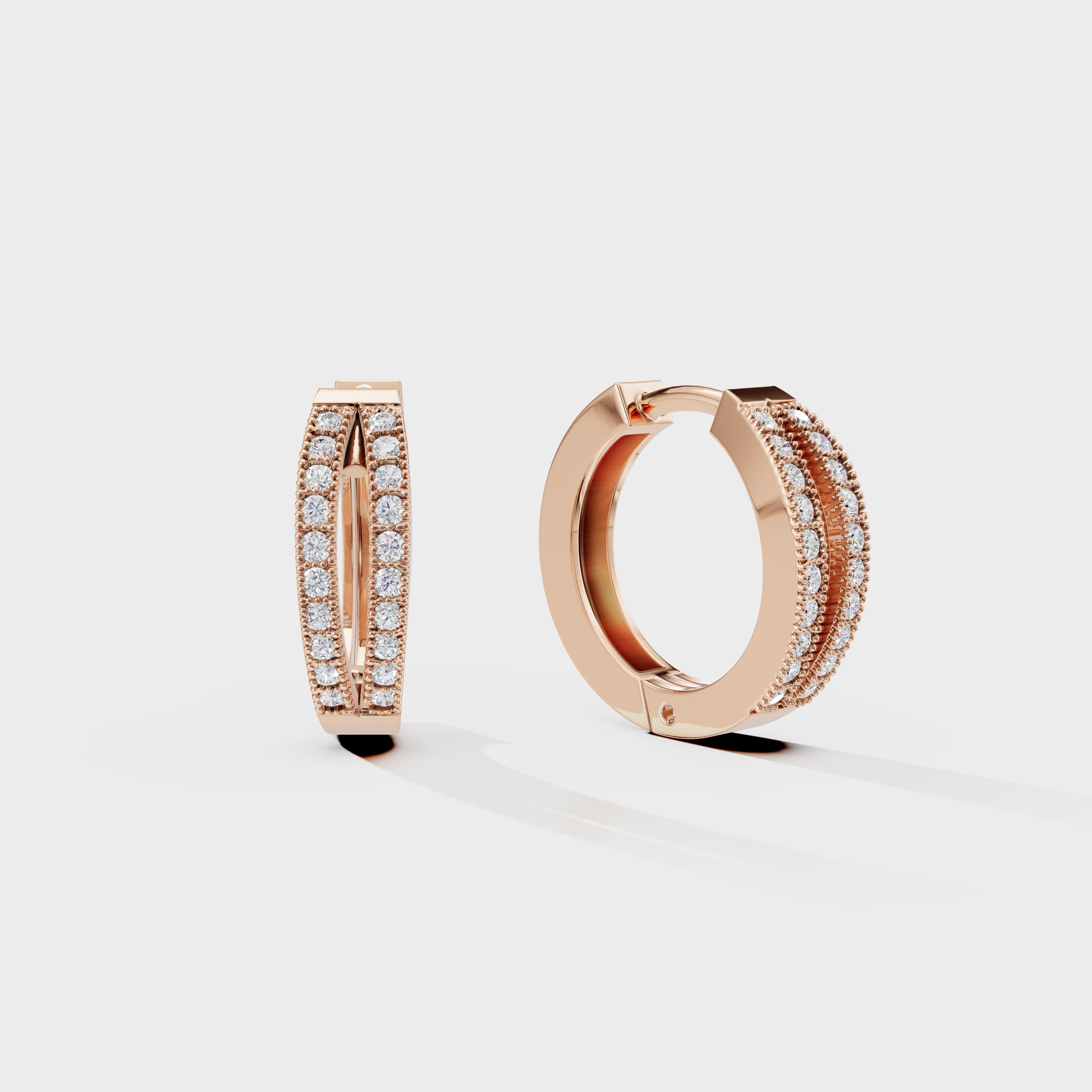 Two Line hoop Men's Earrings