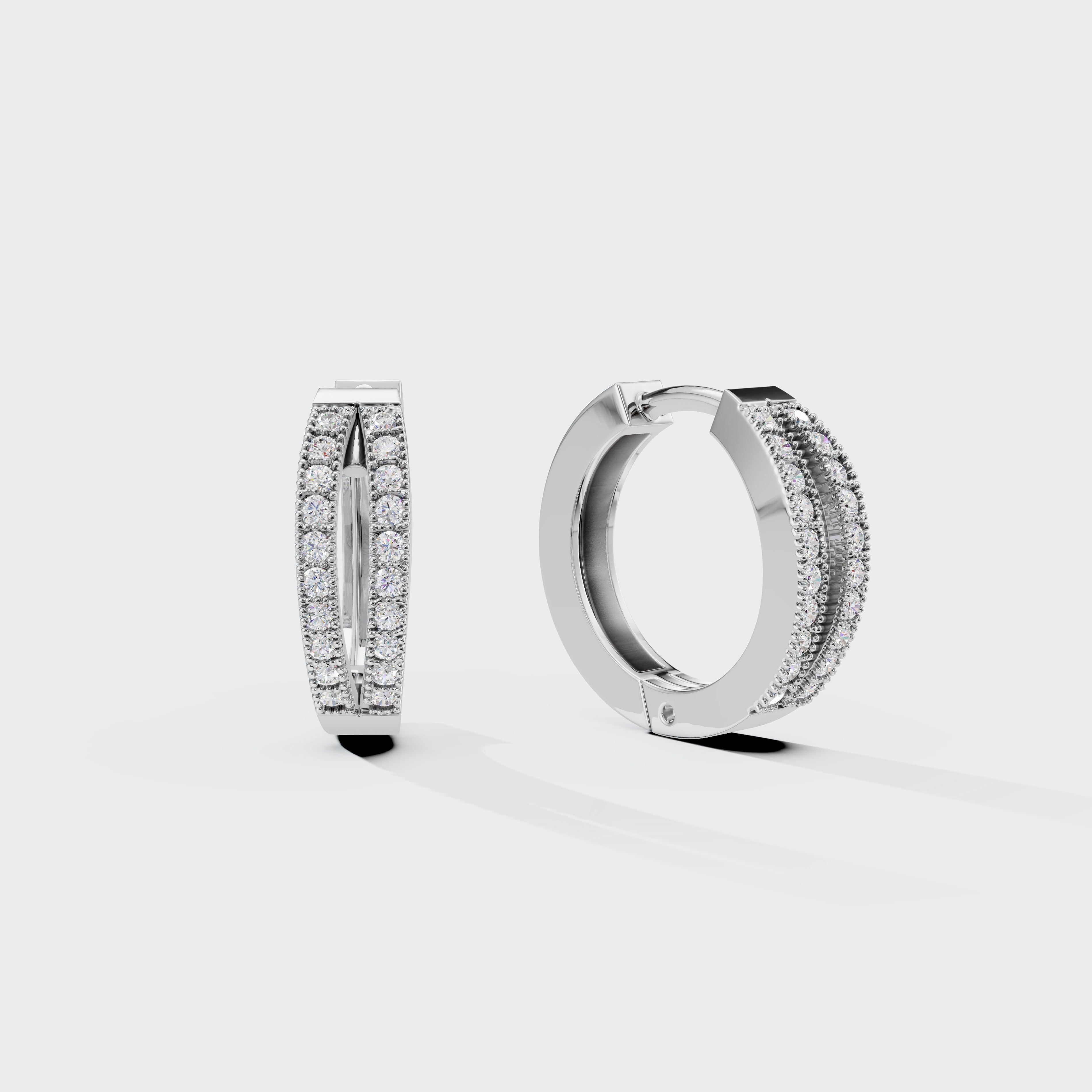 Two Line hoop Men's Earrings