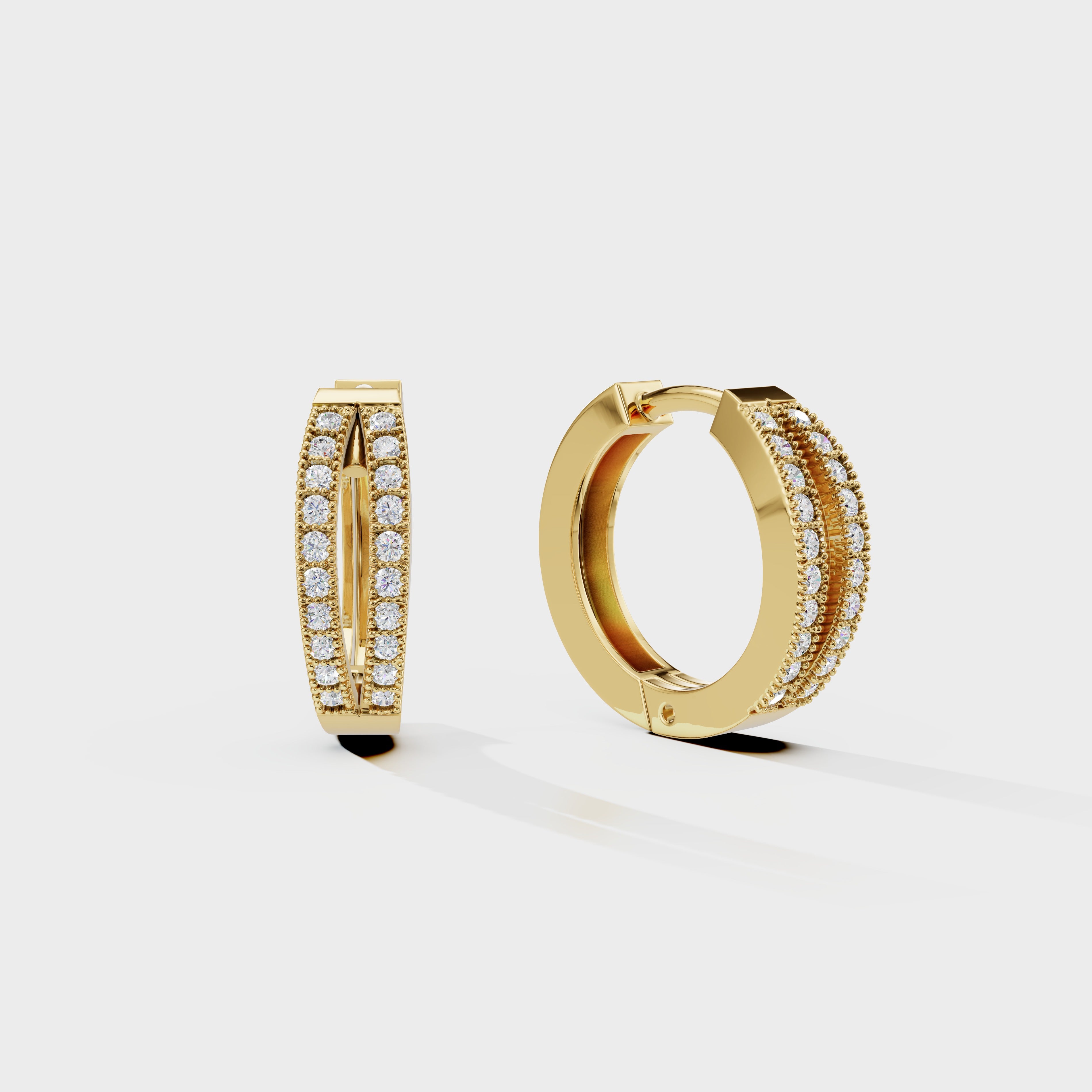 Two Line hoop Men Earrings