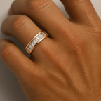 Sleek spark Baguette Men's Ring