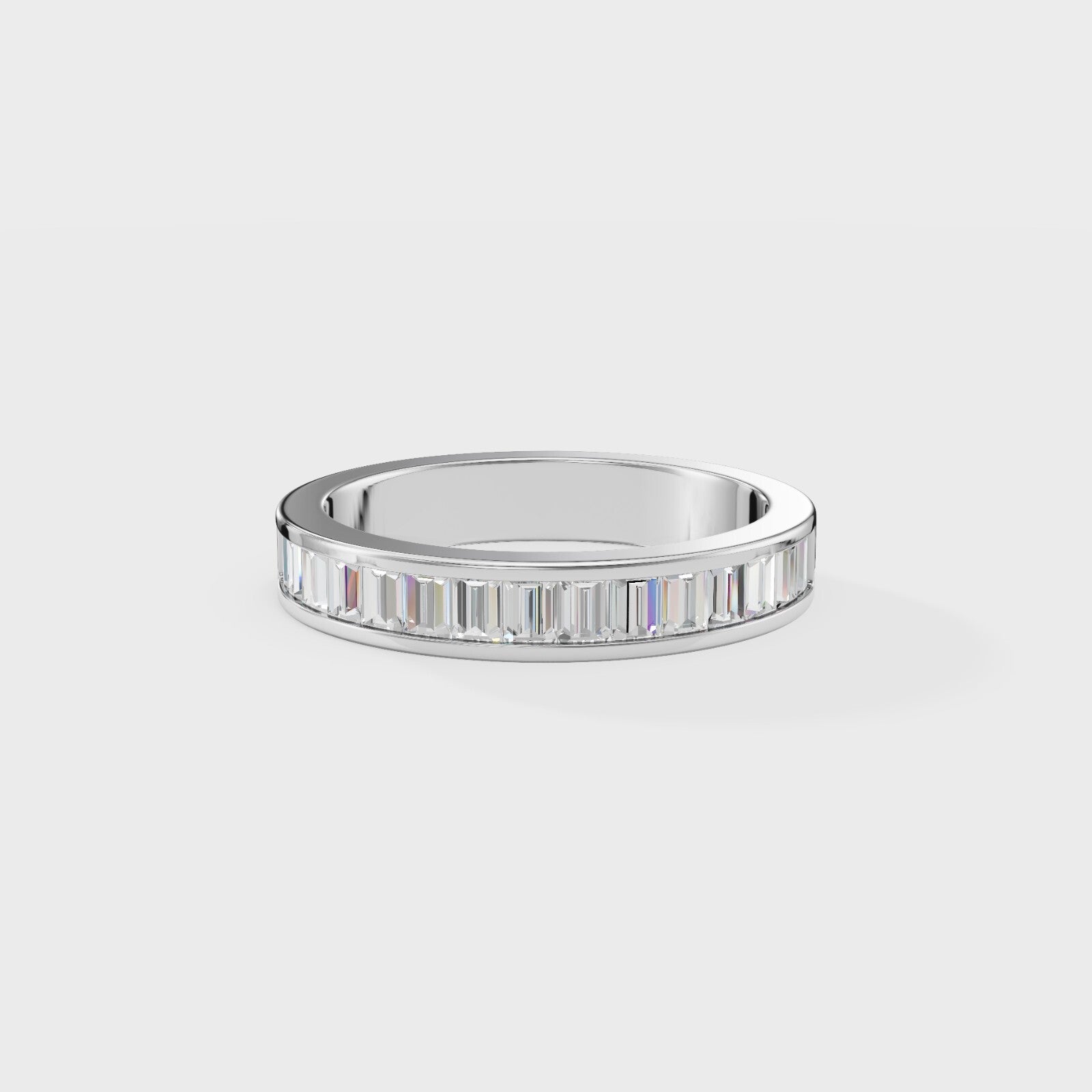 Sleek Spark Baguette Men's Ring
