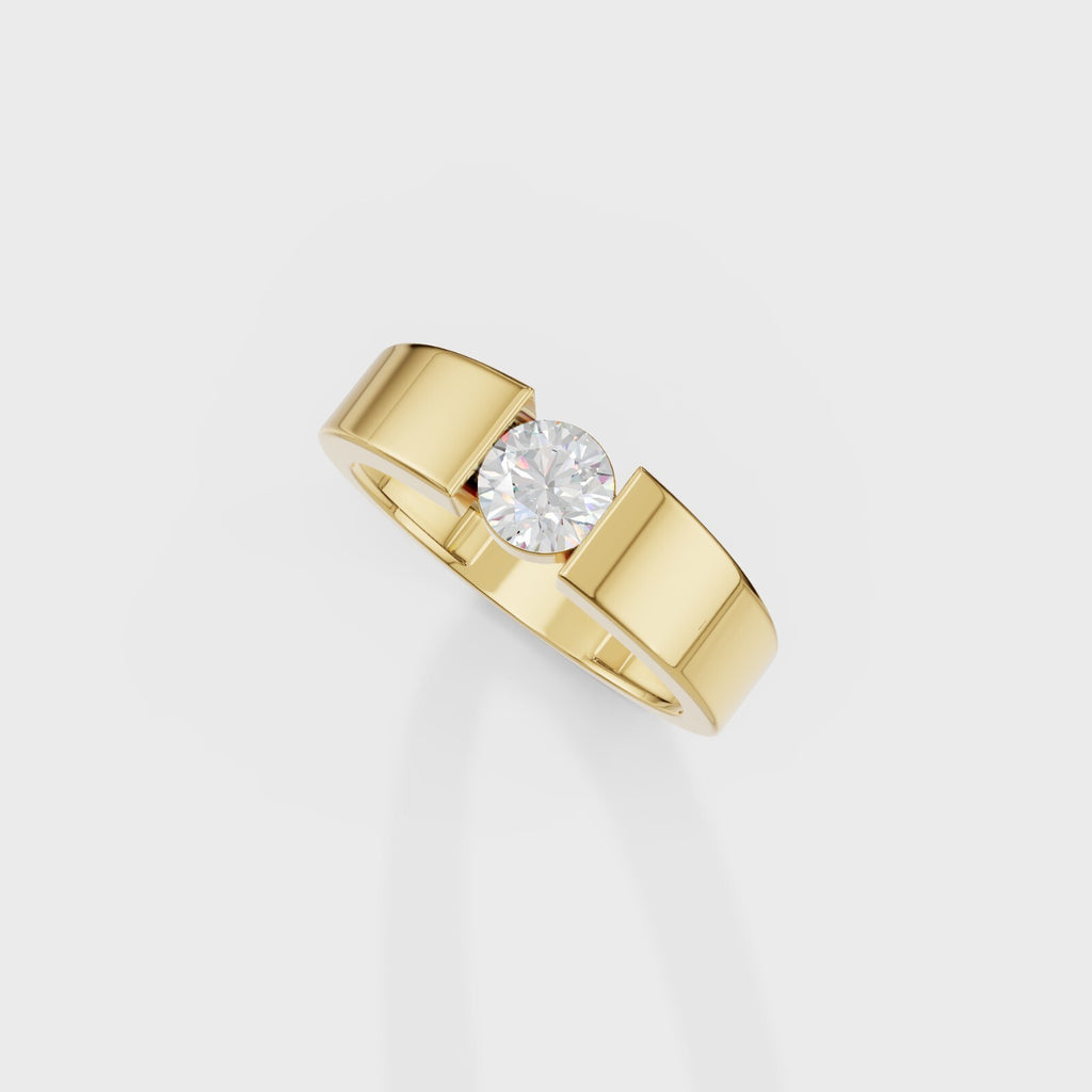 Eclipse Round  Mens Ring