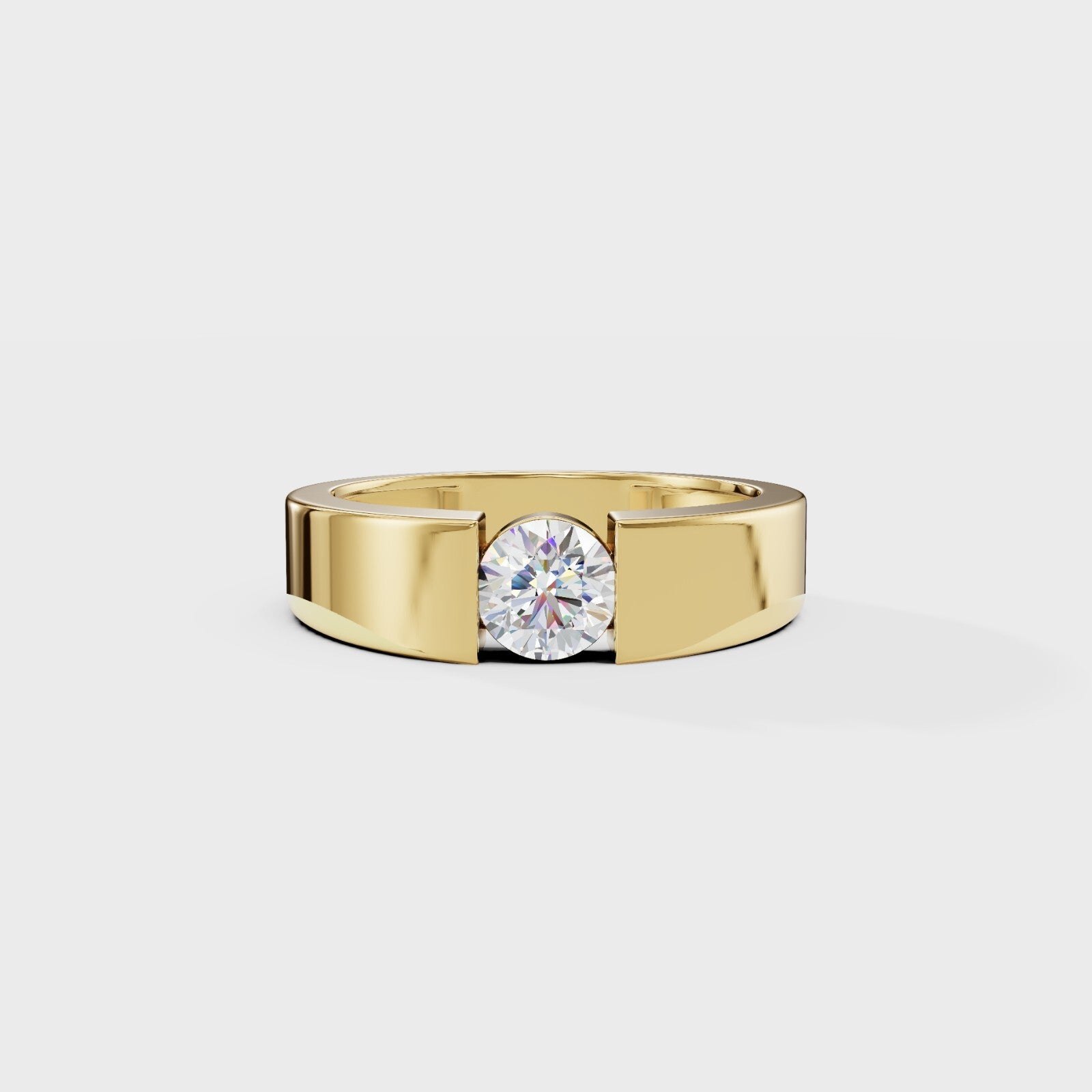 Eclipse Round  Mens Ring