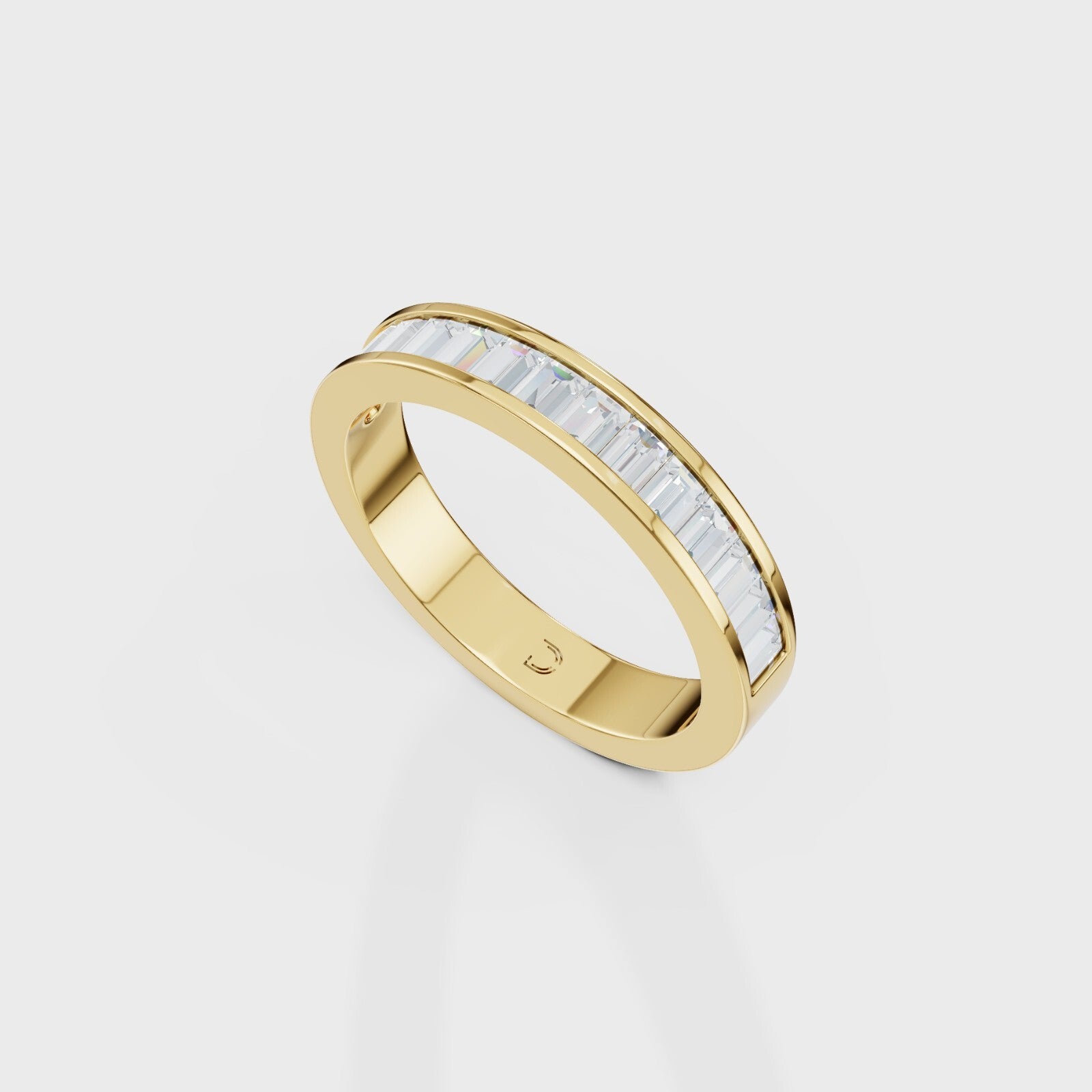 Sleek Spark Baguette Men's Ring