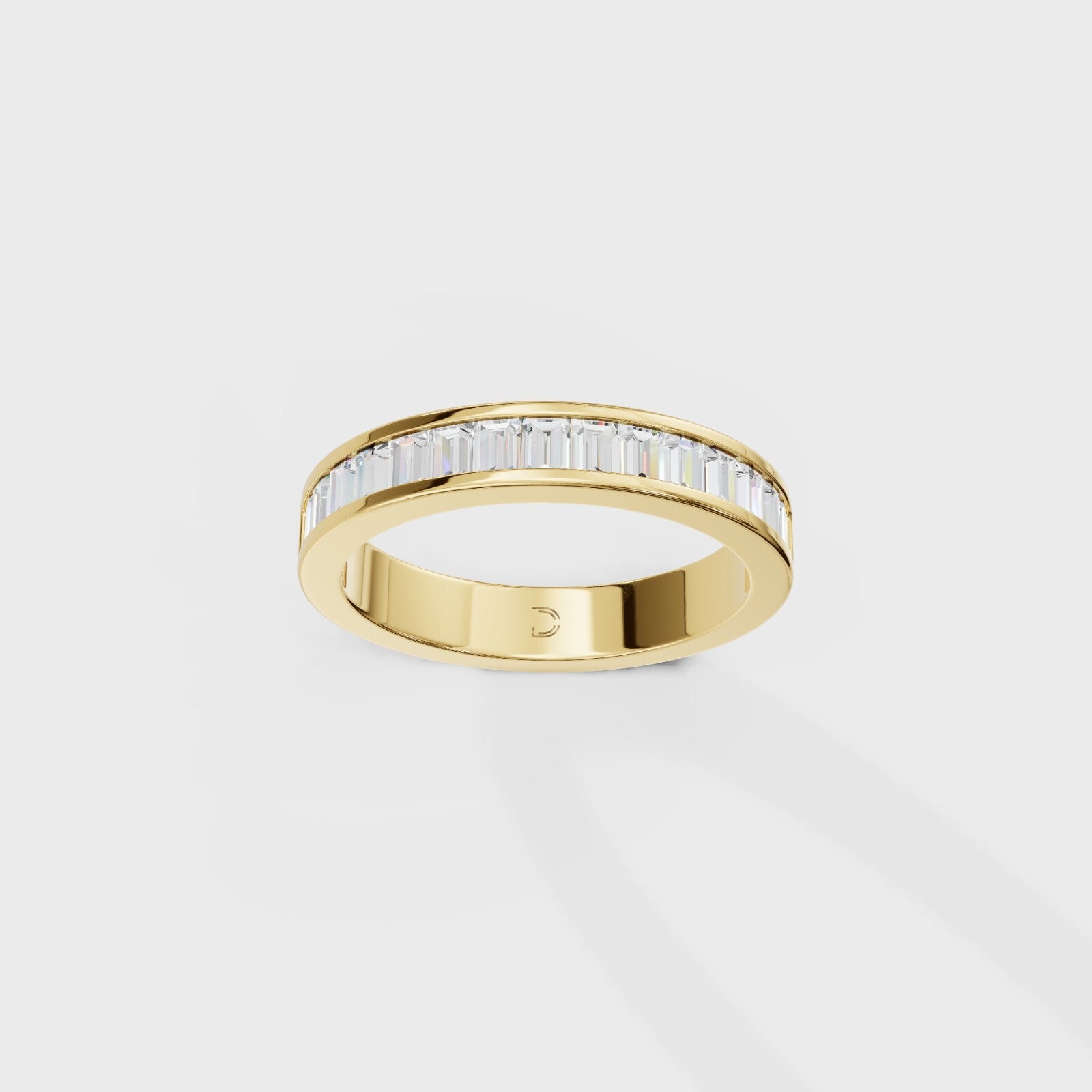 Sleek Spark Baguette Men's Ring