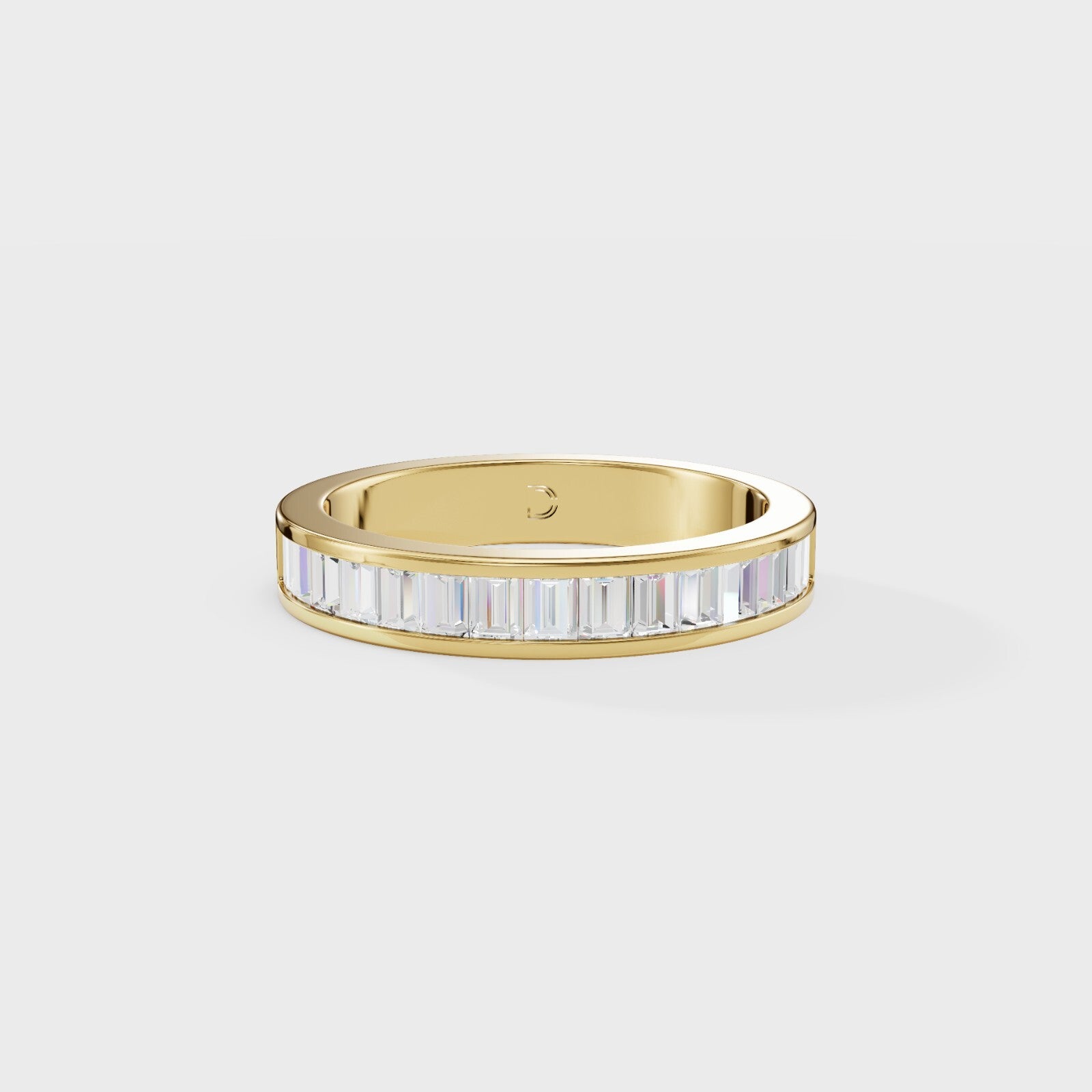 Sleek Spark Baguette Men's Ring