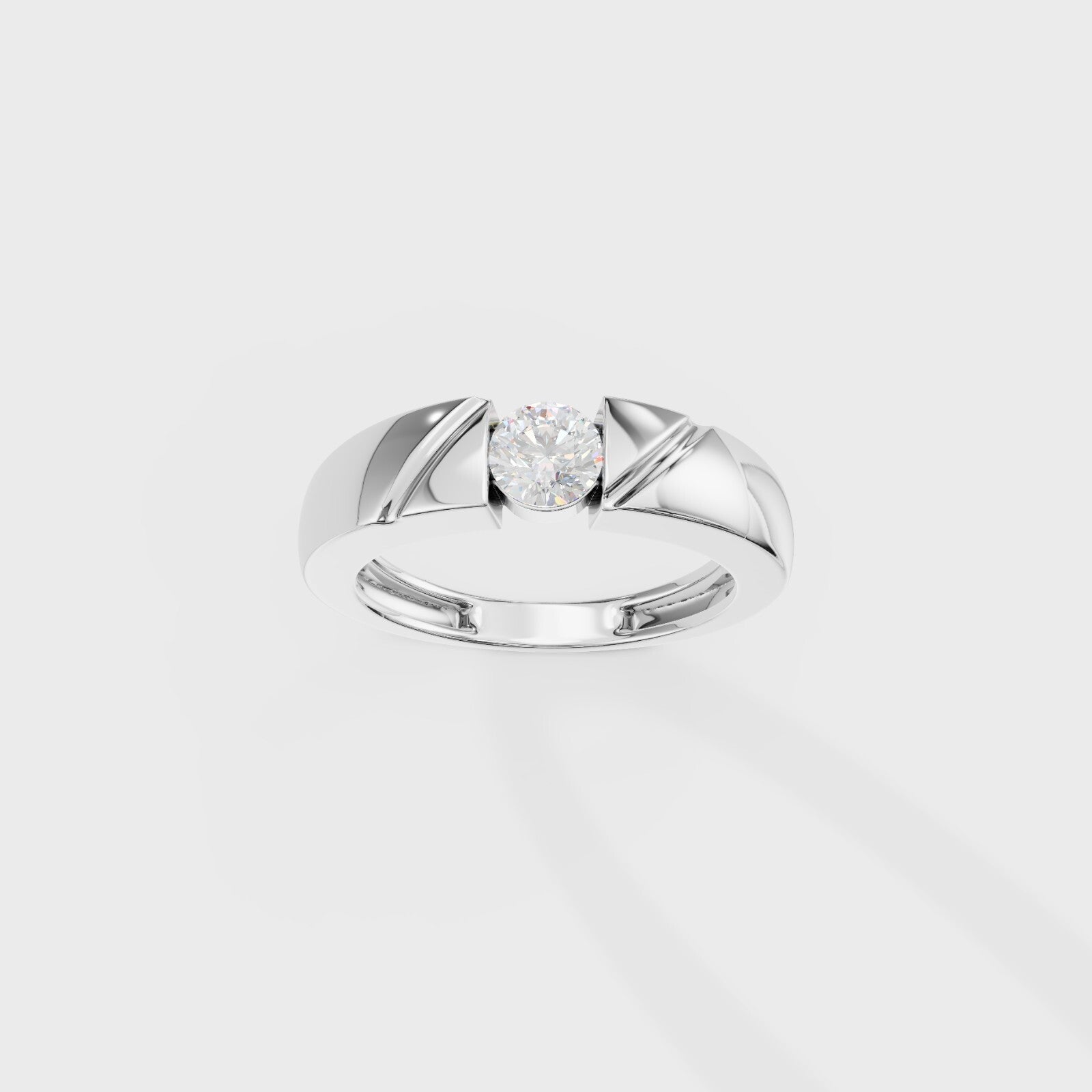 Bezel Set Round Men's Ring