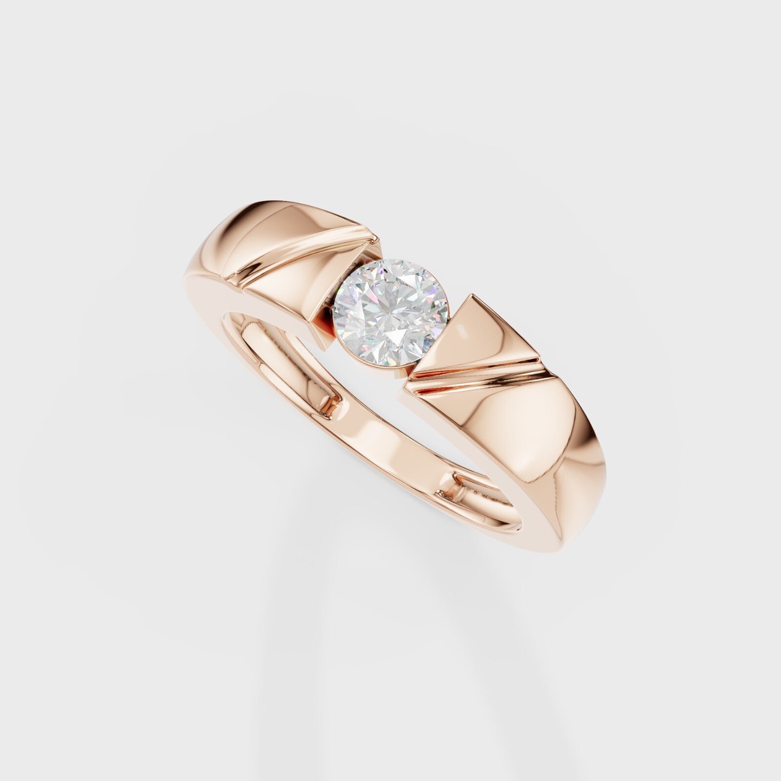 Bezel Set Round Men's Ring