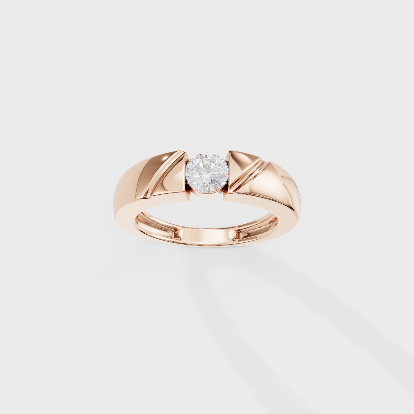 Bezel Set Round Men's Ring