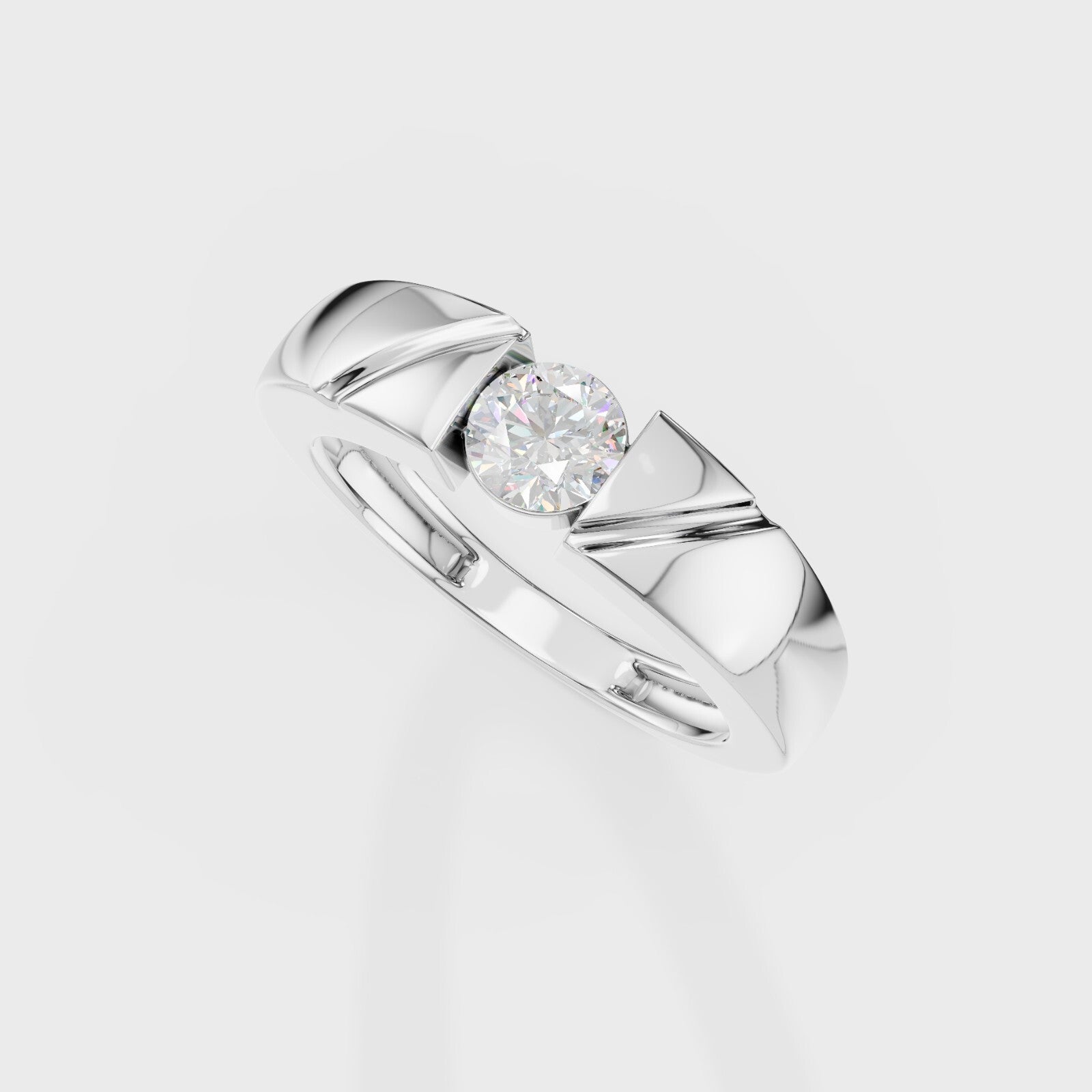 Bezel Set Round Men's Ring