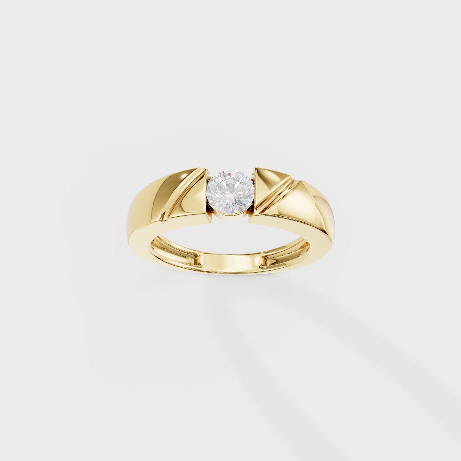 Bezel Set Round Men's Ring