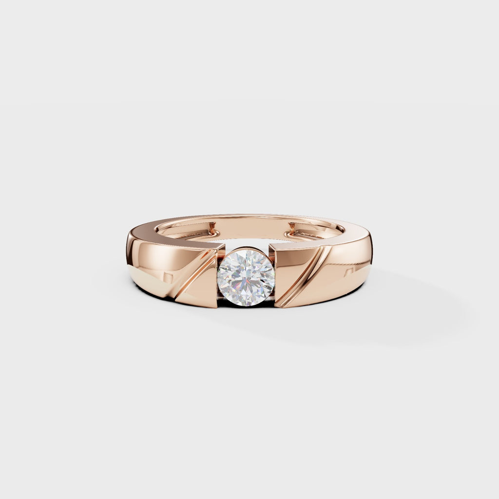 Bezel Set Round Men's Ring