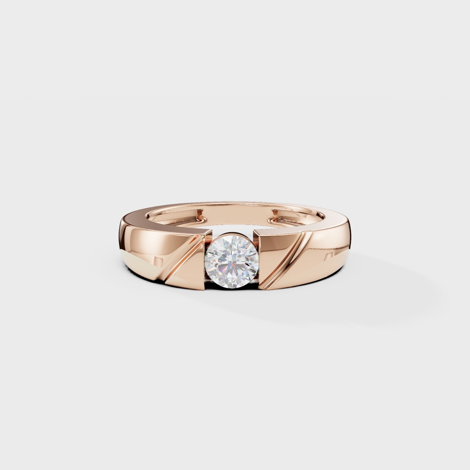 Bezel Set Round Men's Ring