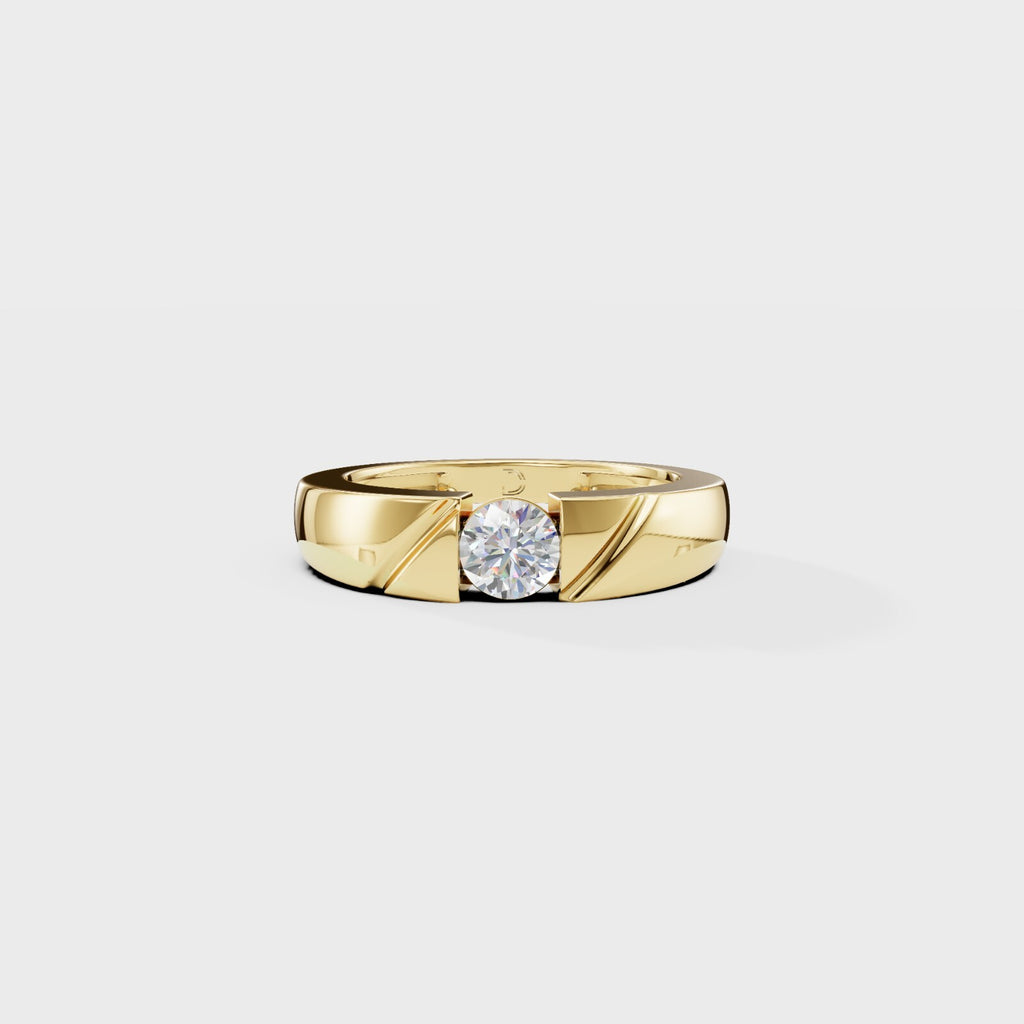 Bezel Set Round Men's Ring