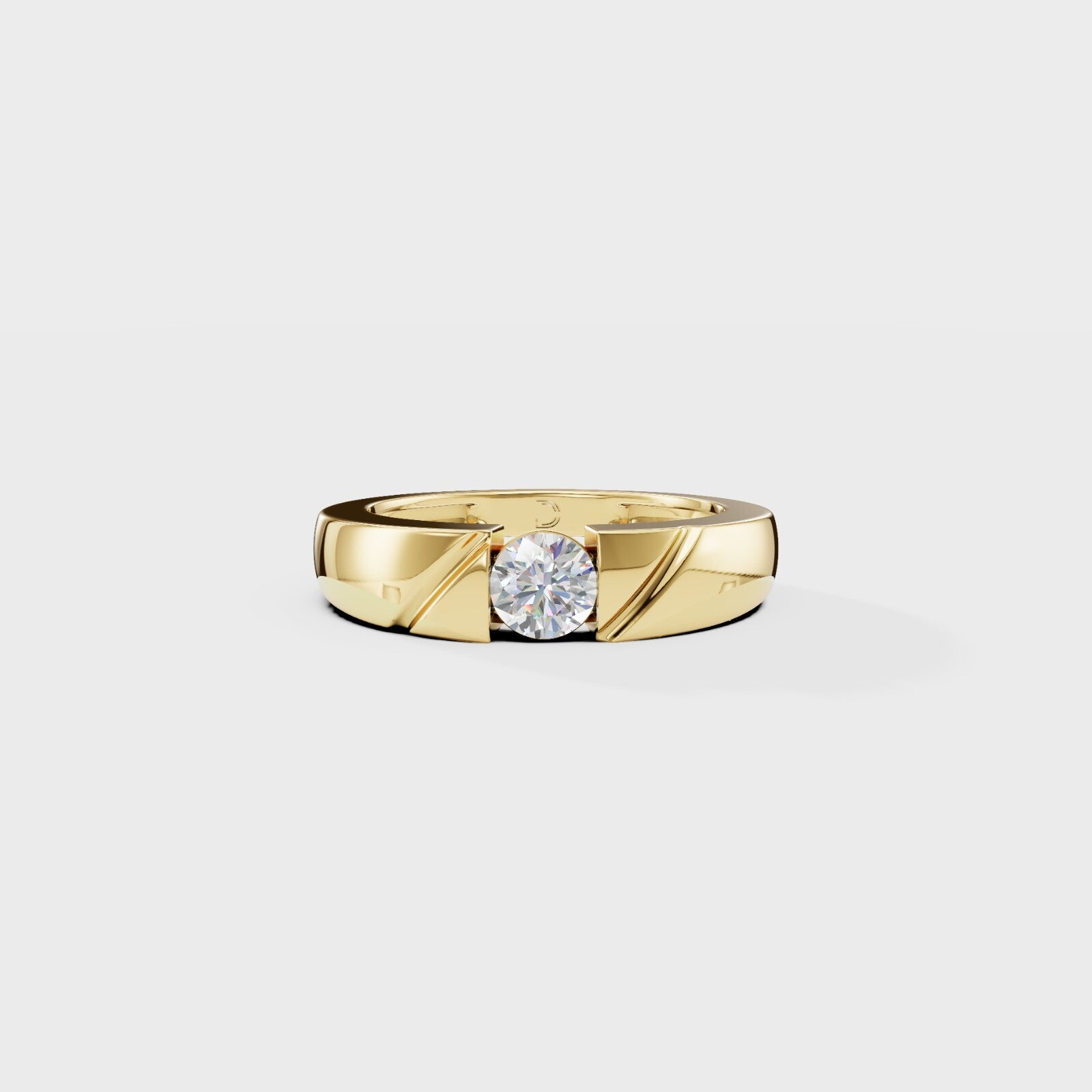 Bezel Set Round Men's Ring