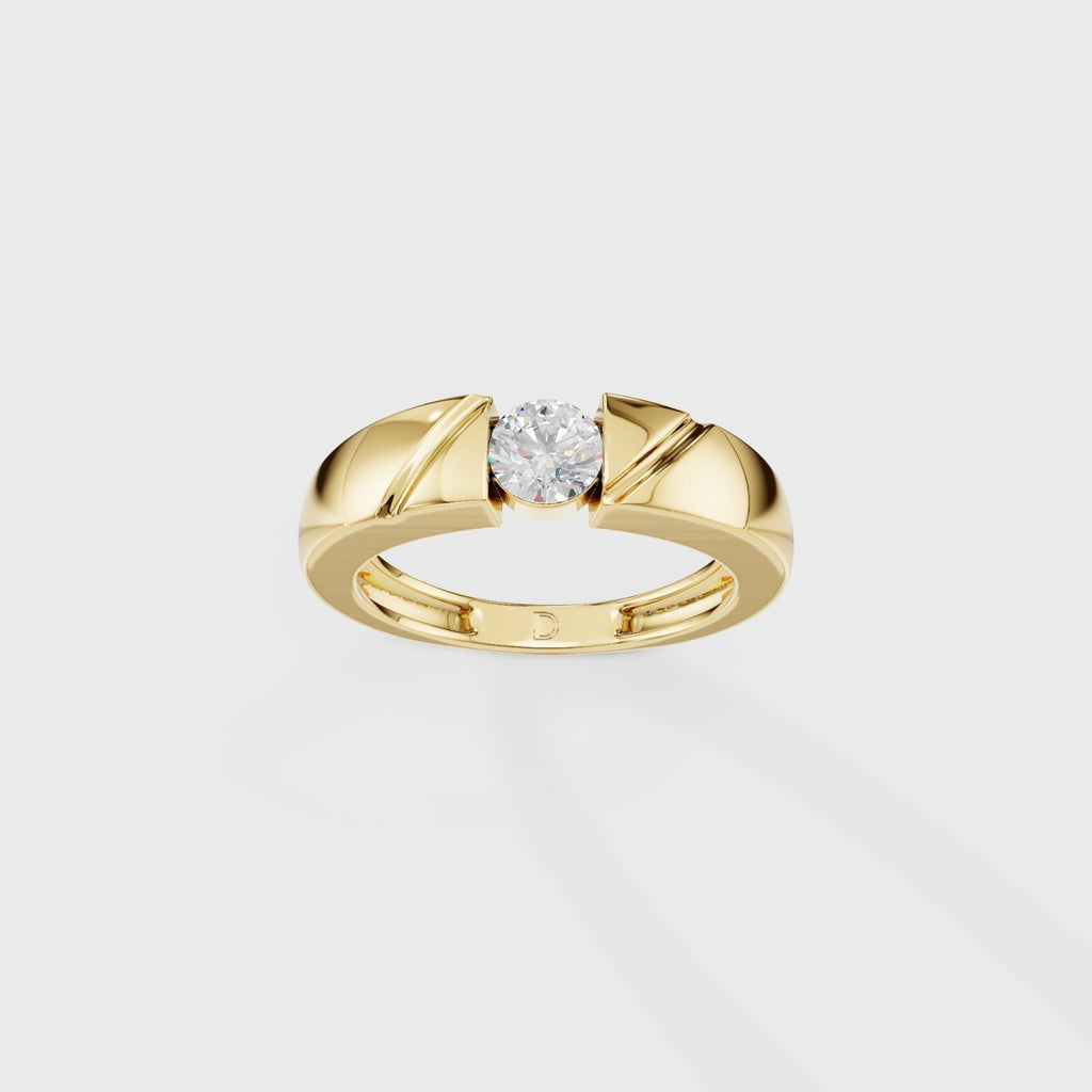 Bezel Set Round Men's Ring