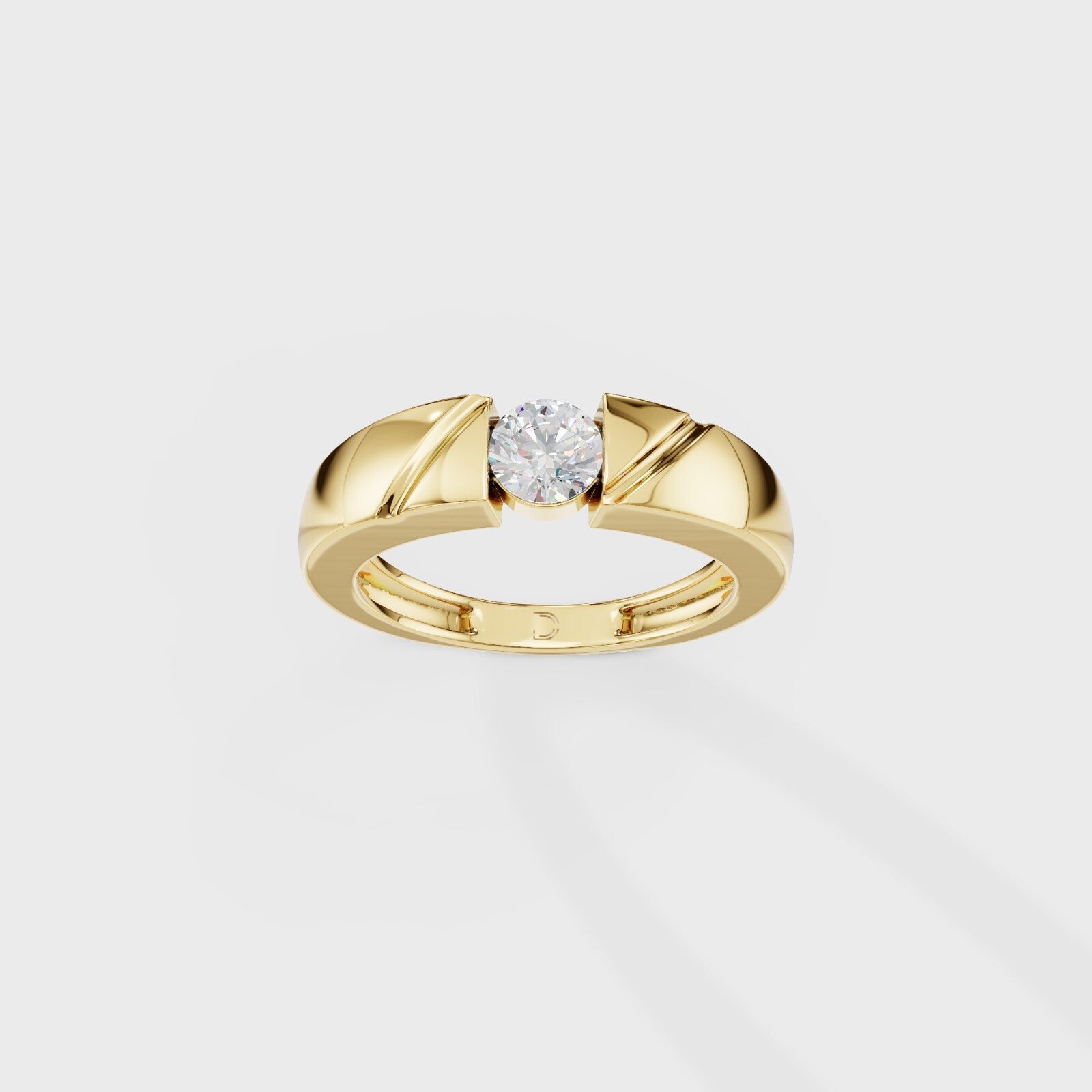 Bezel Set Round Men's Ring