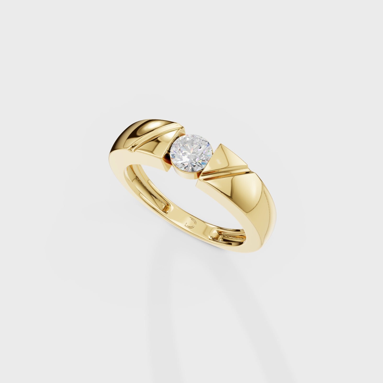 Bezel Set Round Men's Ring