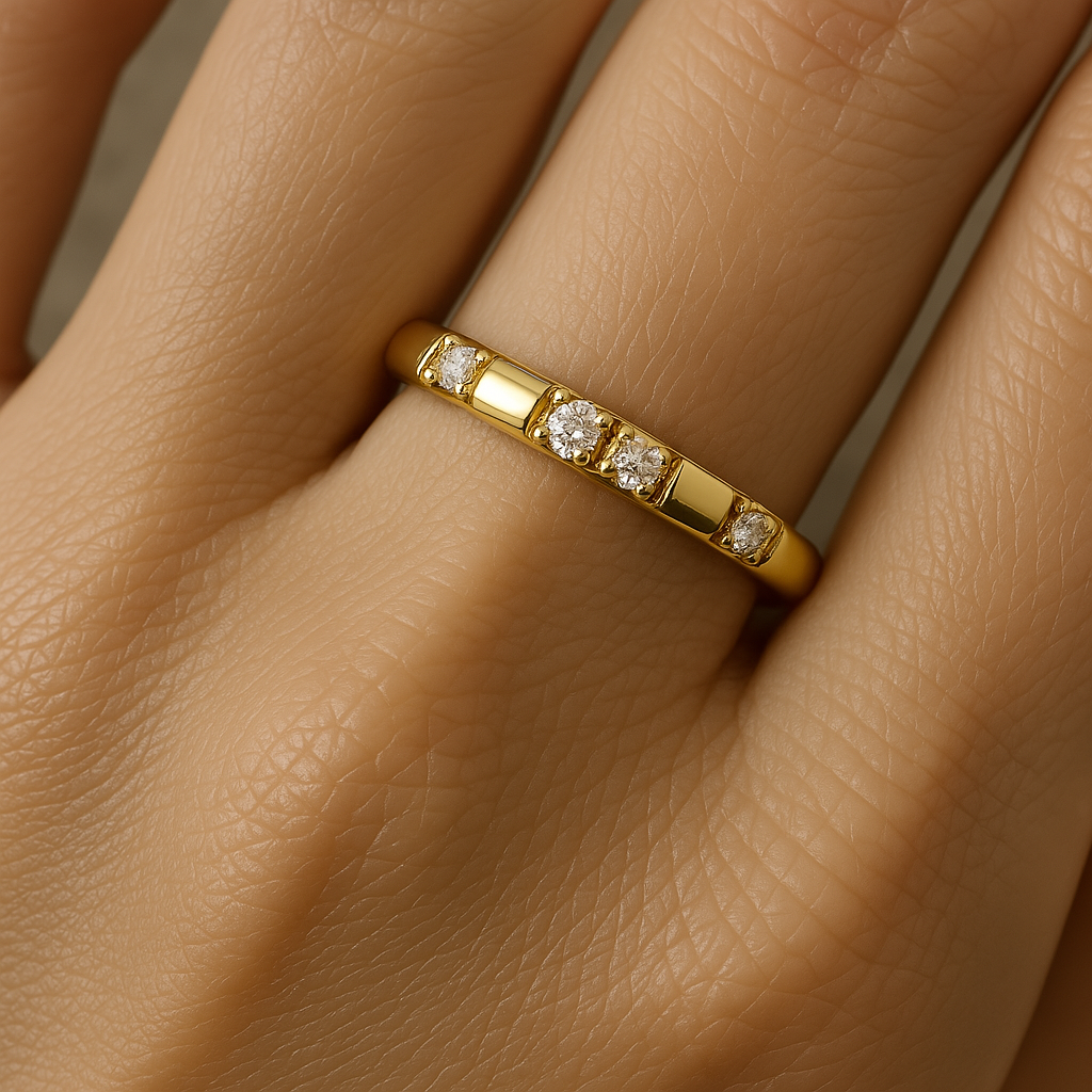 Modern Lines Diamond Wedding Band