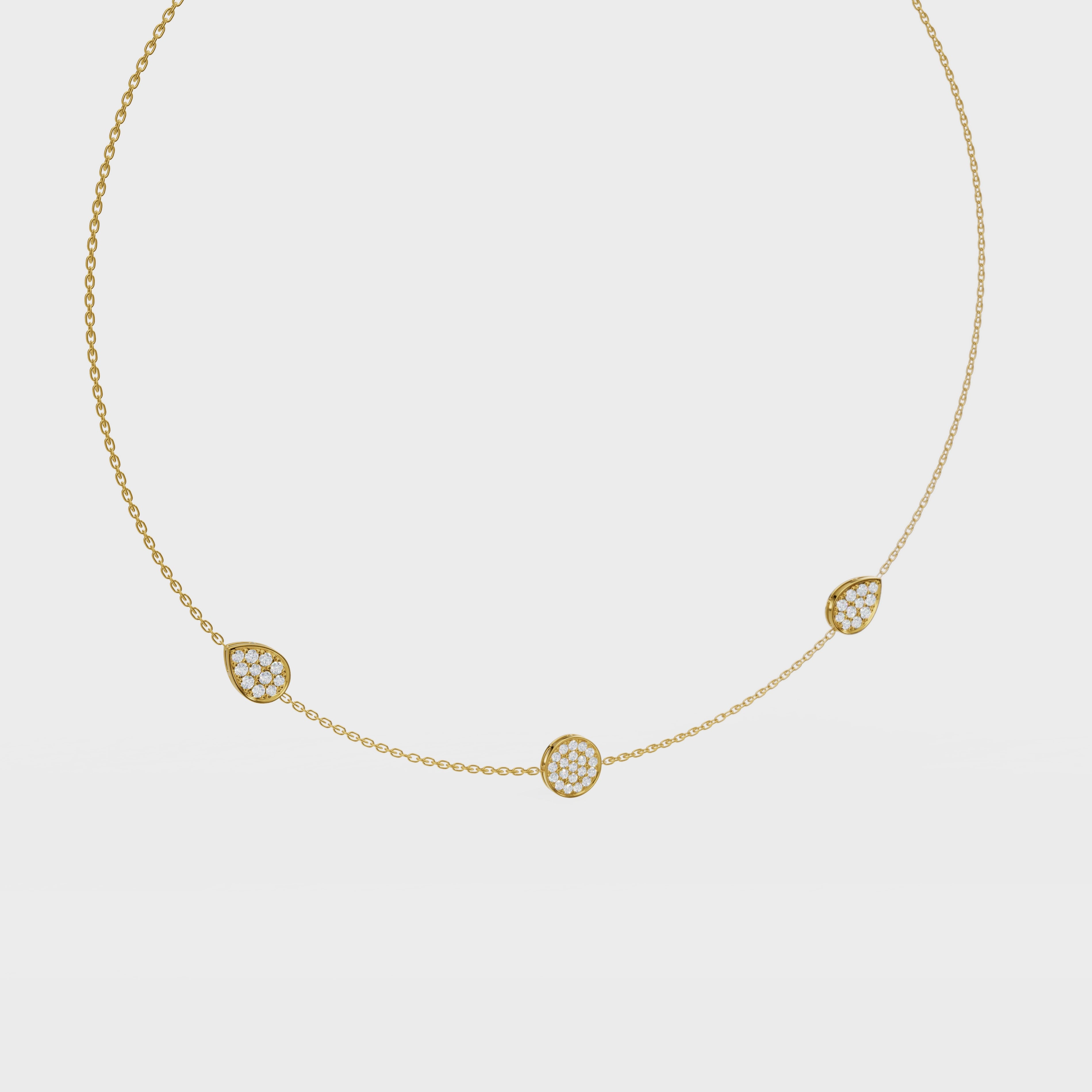 Bezel Round And Pear Charm