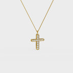 Christian Cross Round Diamond Pendant