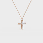 Christian Cross Round Diamond Pendant