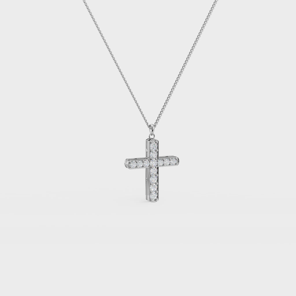 Christian Cross Round Diamond Pendant