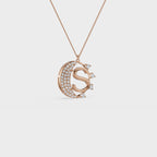 Crescent S Intial Pendant