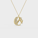 Crescent A Intial Pendant