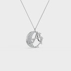 Crescent A Intial Pendant
