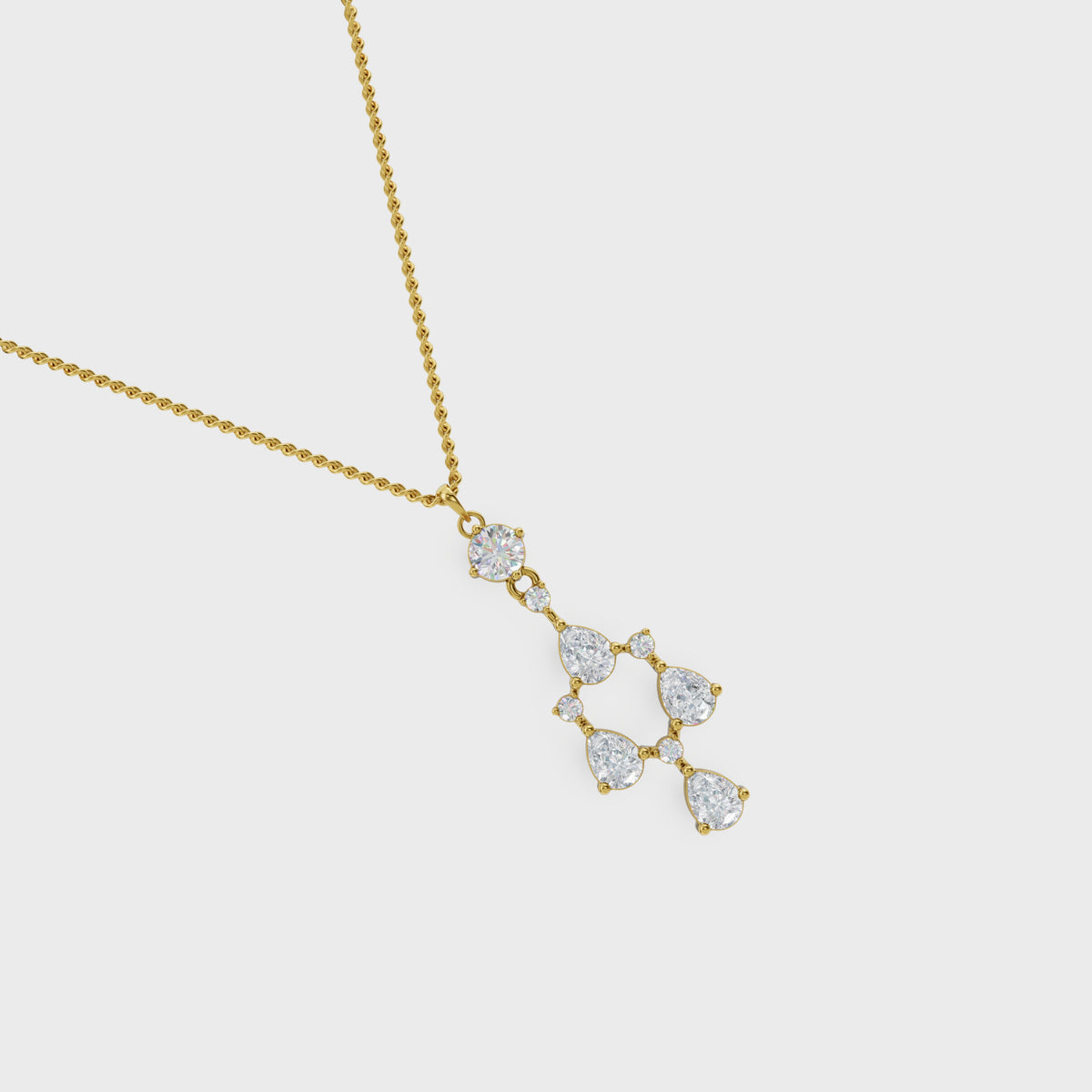 Floral Cascade Diamond Pendant