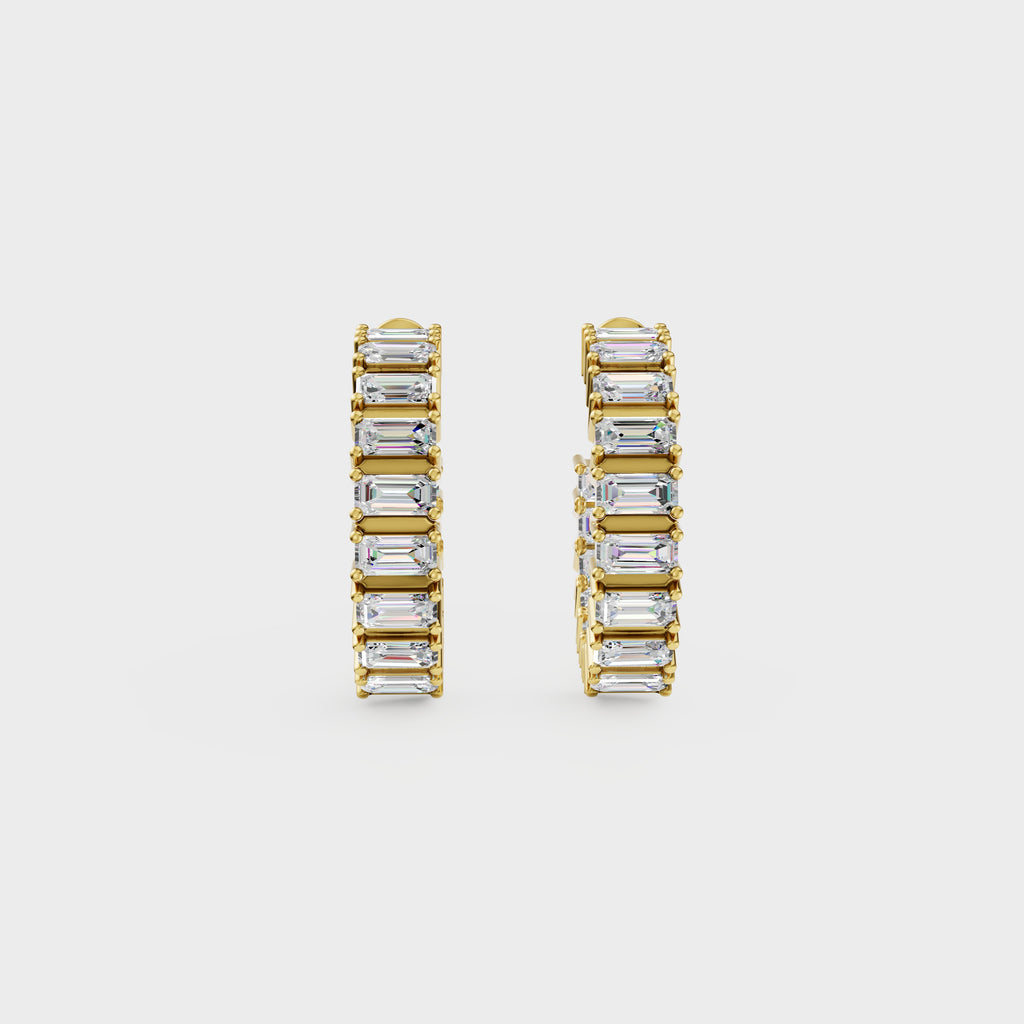Asymmetrical Radiance Diamond Hoops Earrings