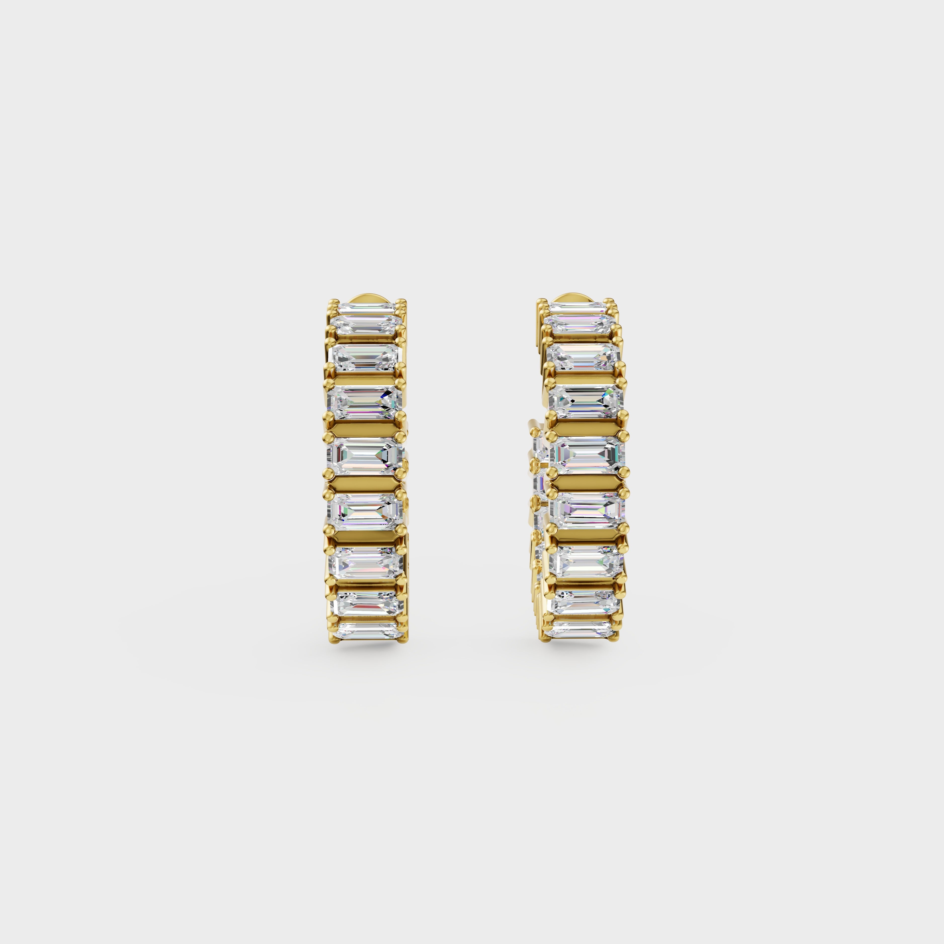 Asymmetrical Radiance Diamond Hoops Earrings