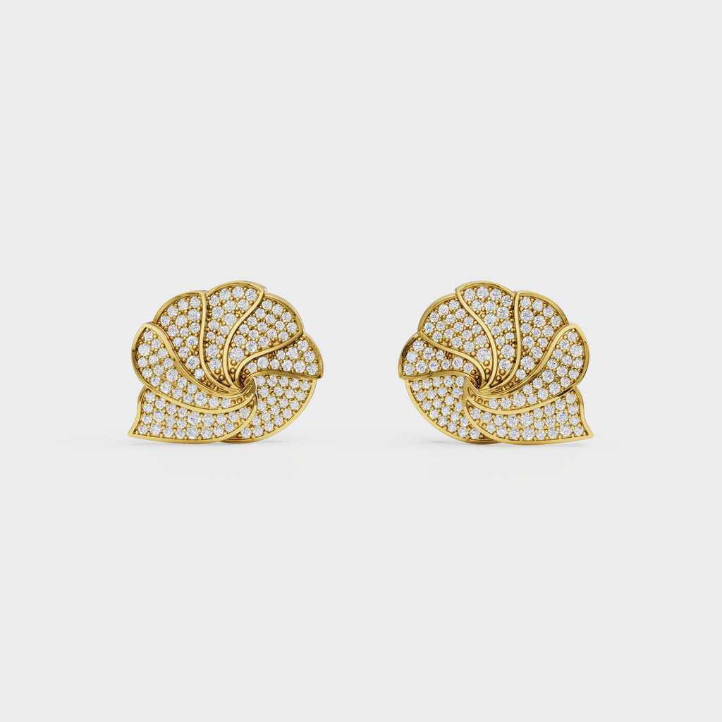 Shell inspired Diamond Ear Tops